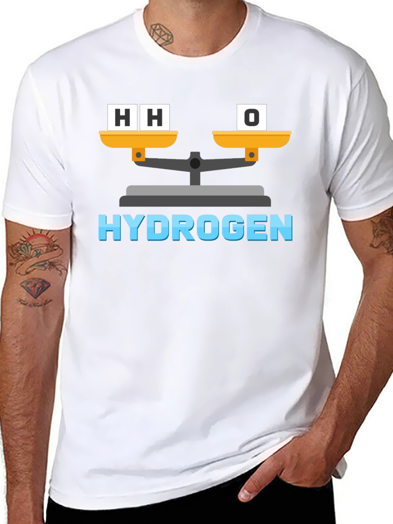 Hydrogen H2O Balance Funny Science T-Shirt