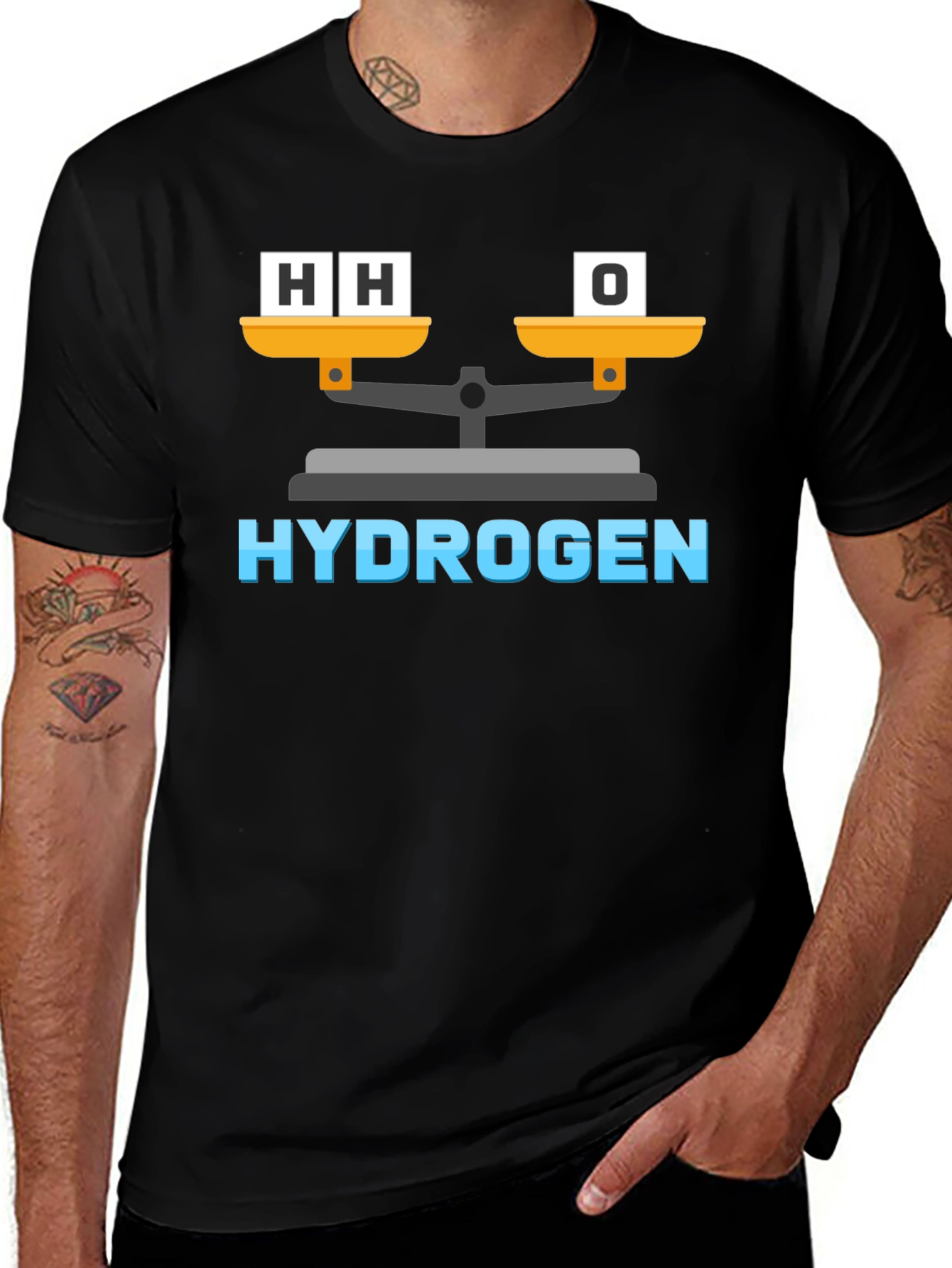 Hydrogen H2O Balance Funny Science T-Shirt