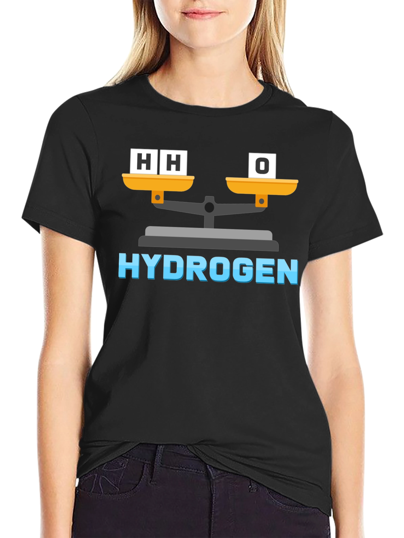 Hydrogen H2O Balance Funny Science T-Shirt
