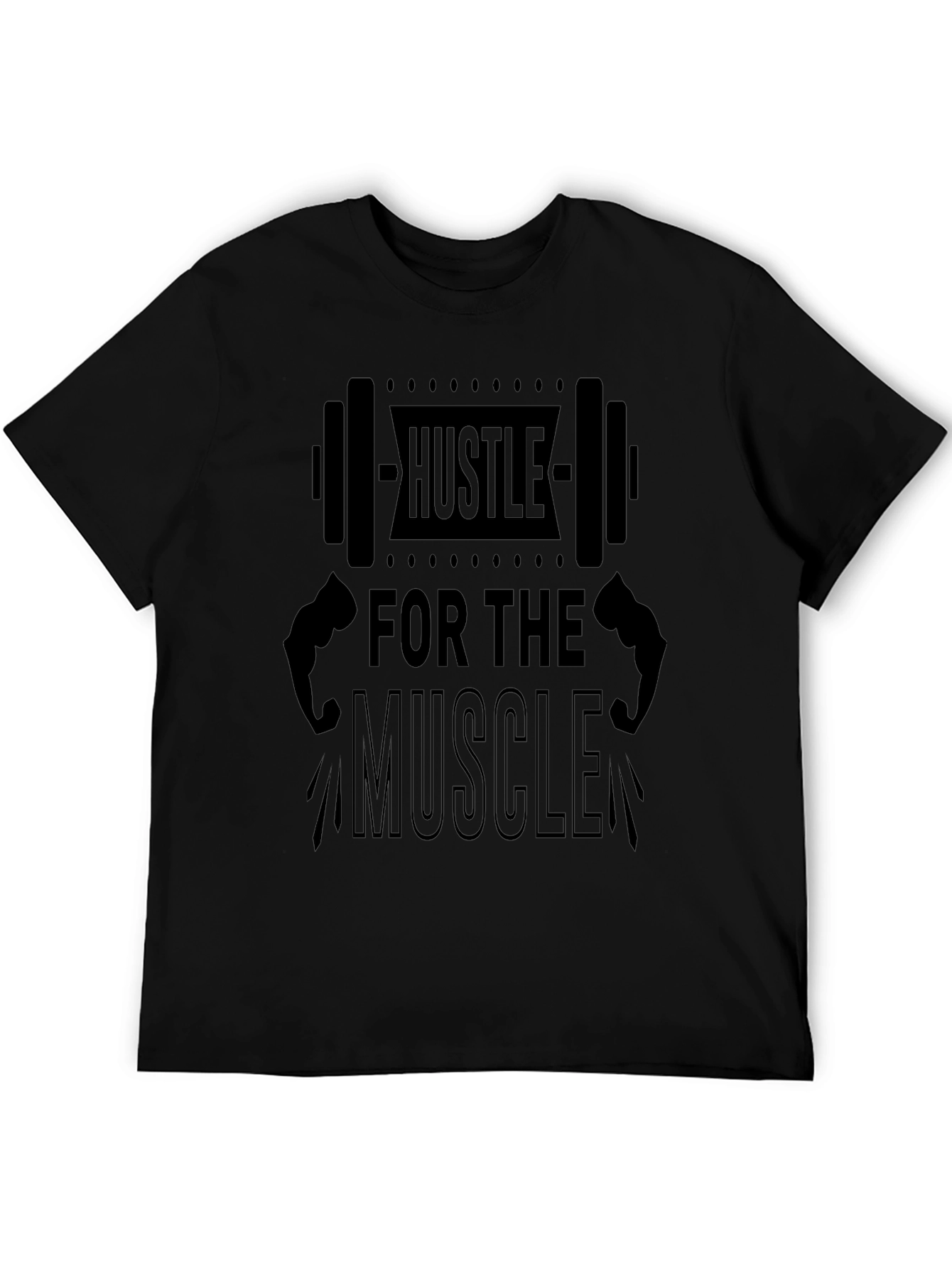 Hustle for the Muscle Mens Black T-Shirt