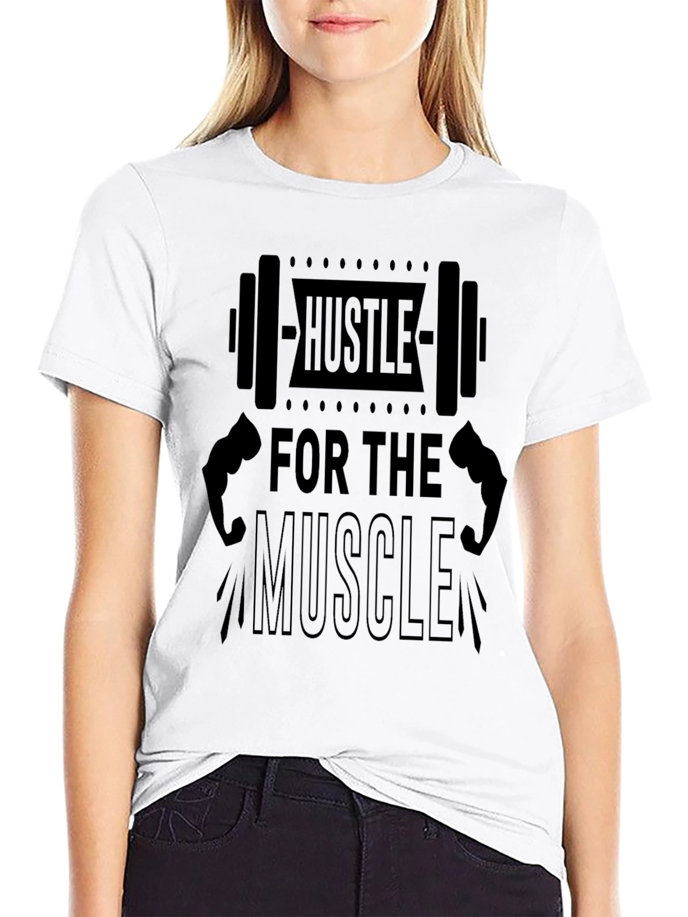 Hustle for the Muscle Mens Black T-Shirt