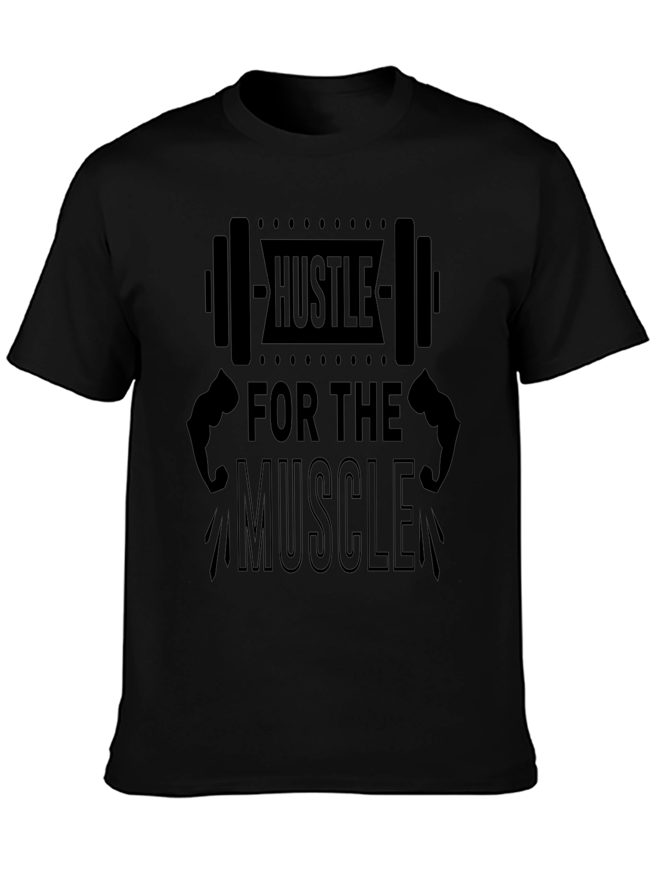 Hustle for the Muscle Mens Black T-Shirt