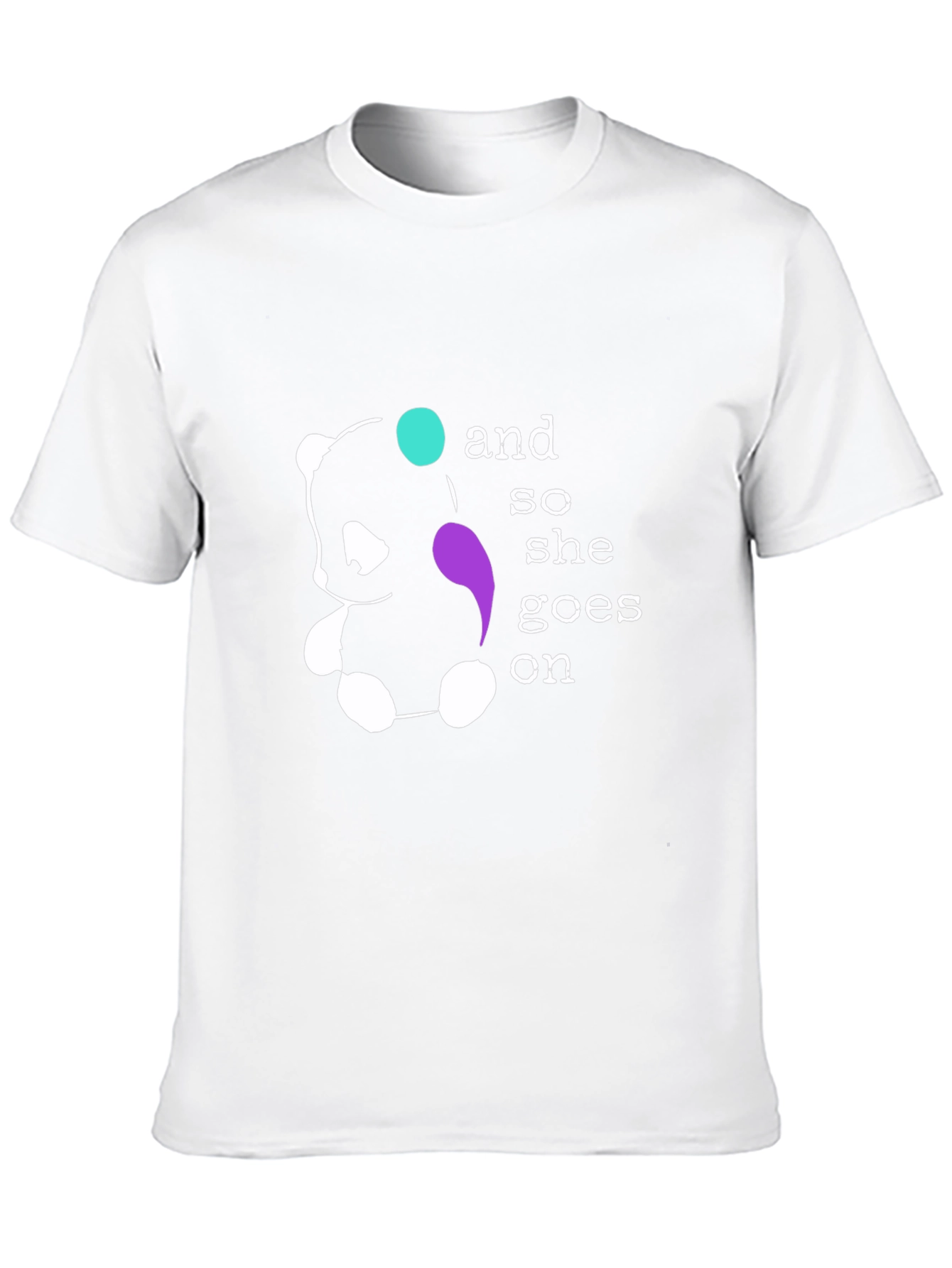 Panda & Quote Graphic Black T-Shirt
