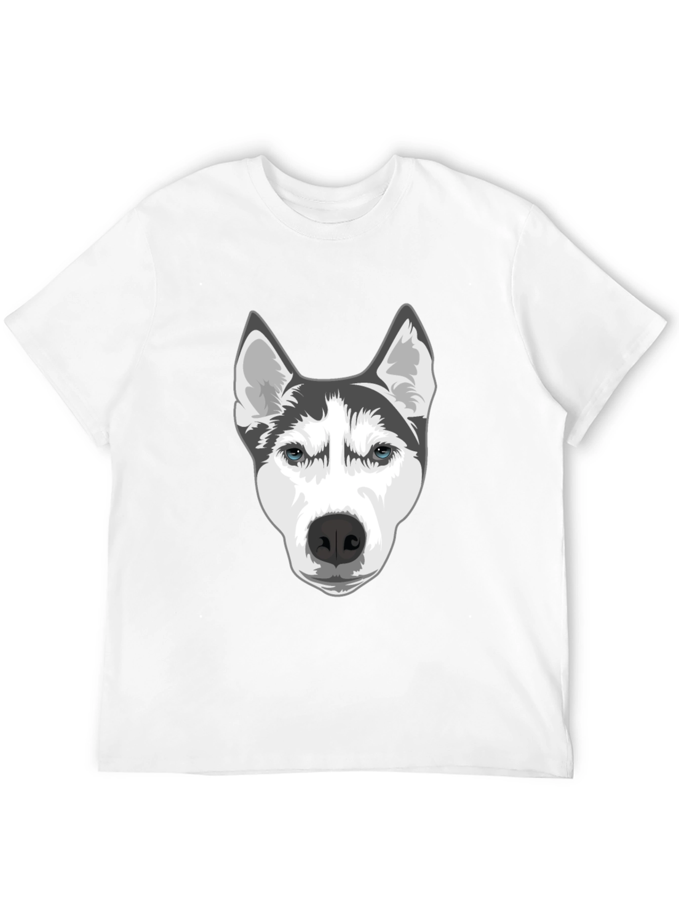 Husky Dog Graphic T-Shirt - Black Cotton Blend Tee