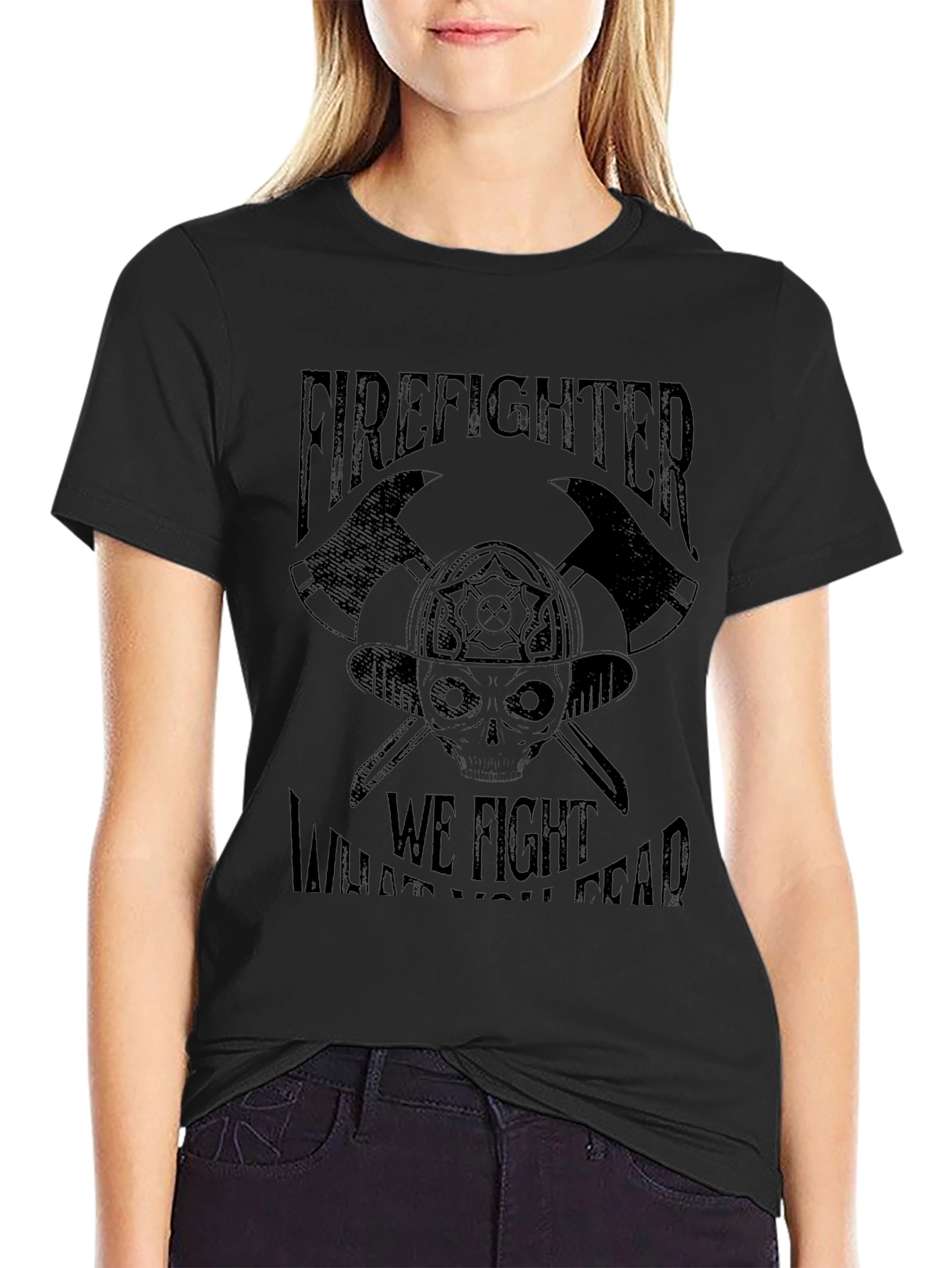 Firefighter Graphic Tee - Skull & Axes Design