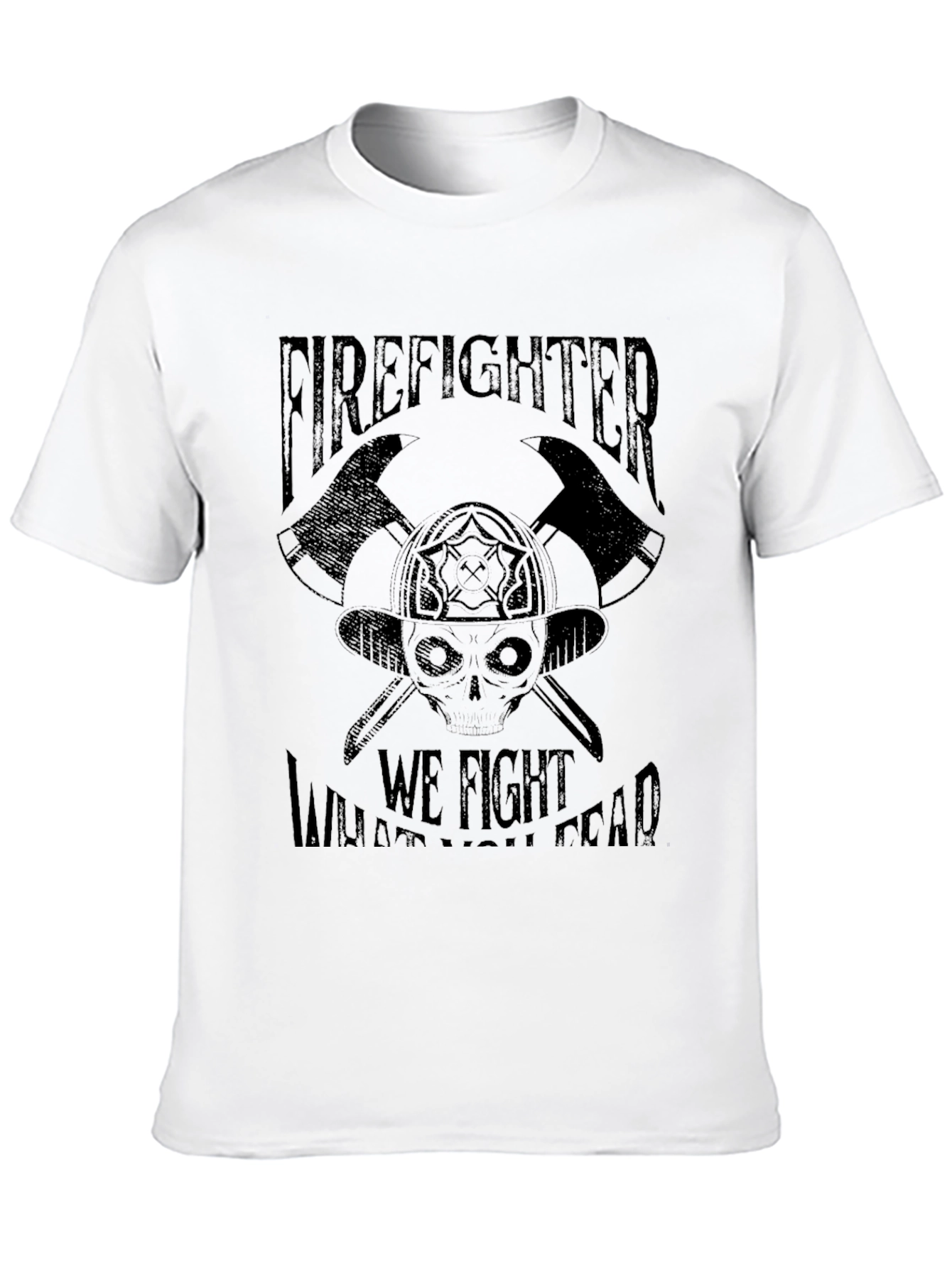 Firefighter Graphic Tee - Skull & Axes Design