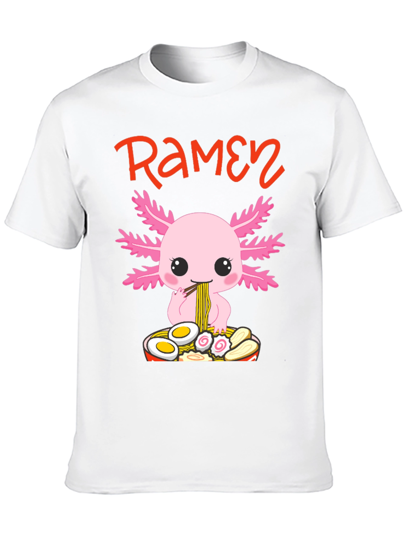 Axolotl Ramen Graphic T-Shirt - Cute Kawaii Design
