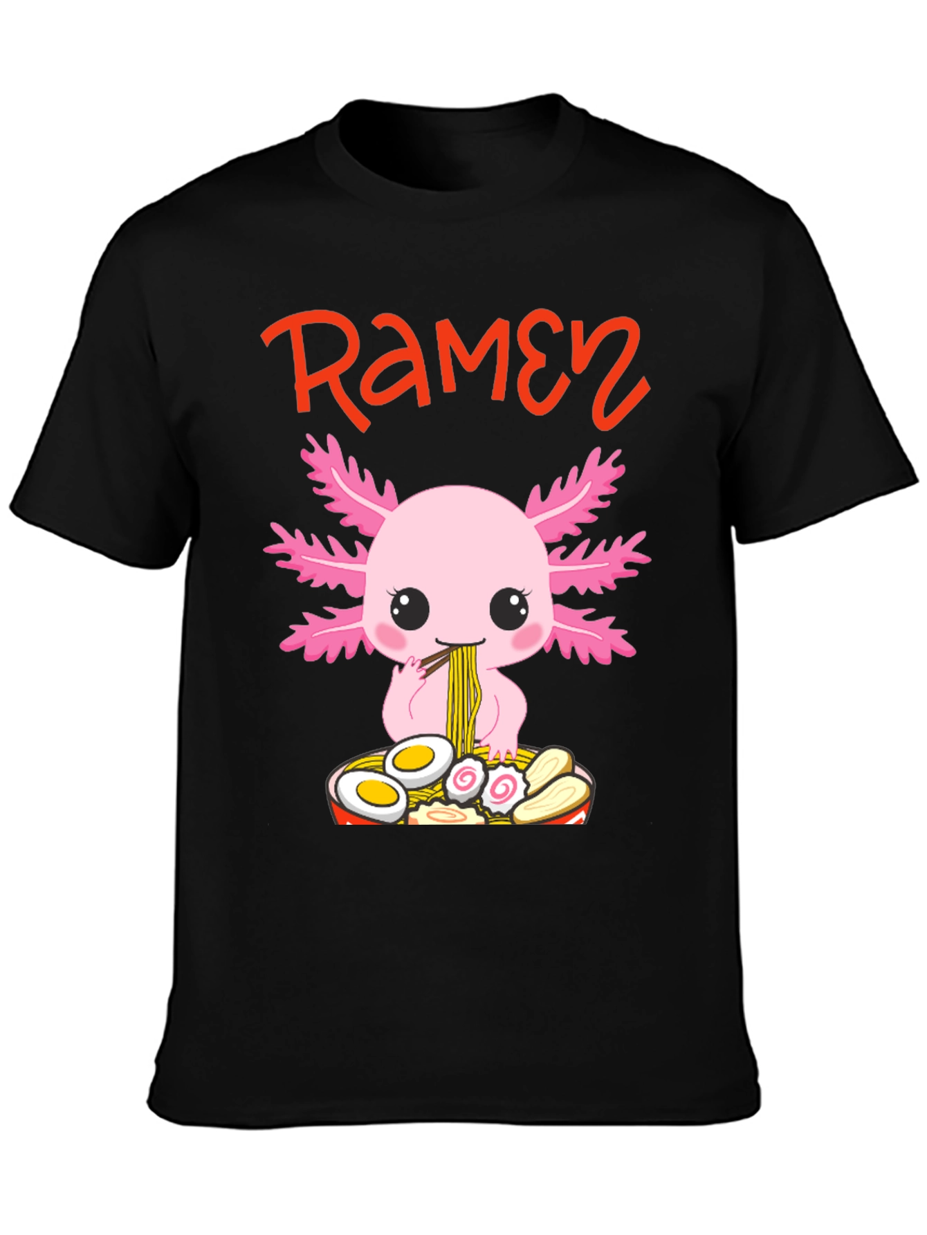 Axolotl Ramen Graphic T-Shirt - Cute Kawaii Design