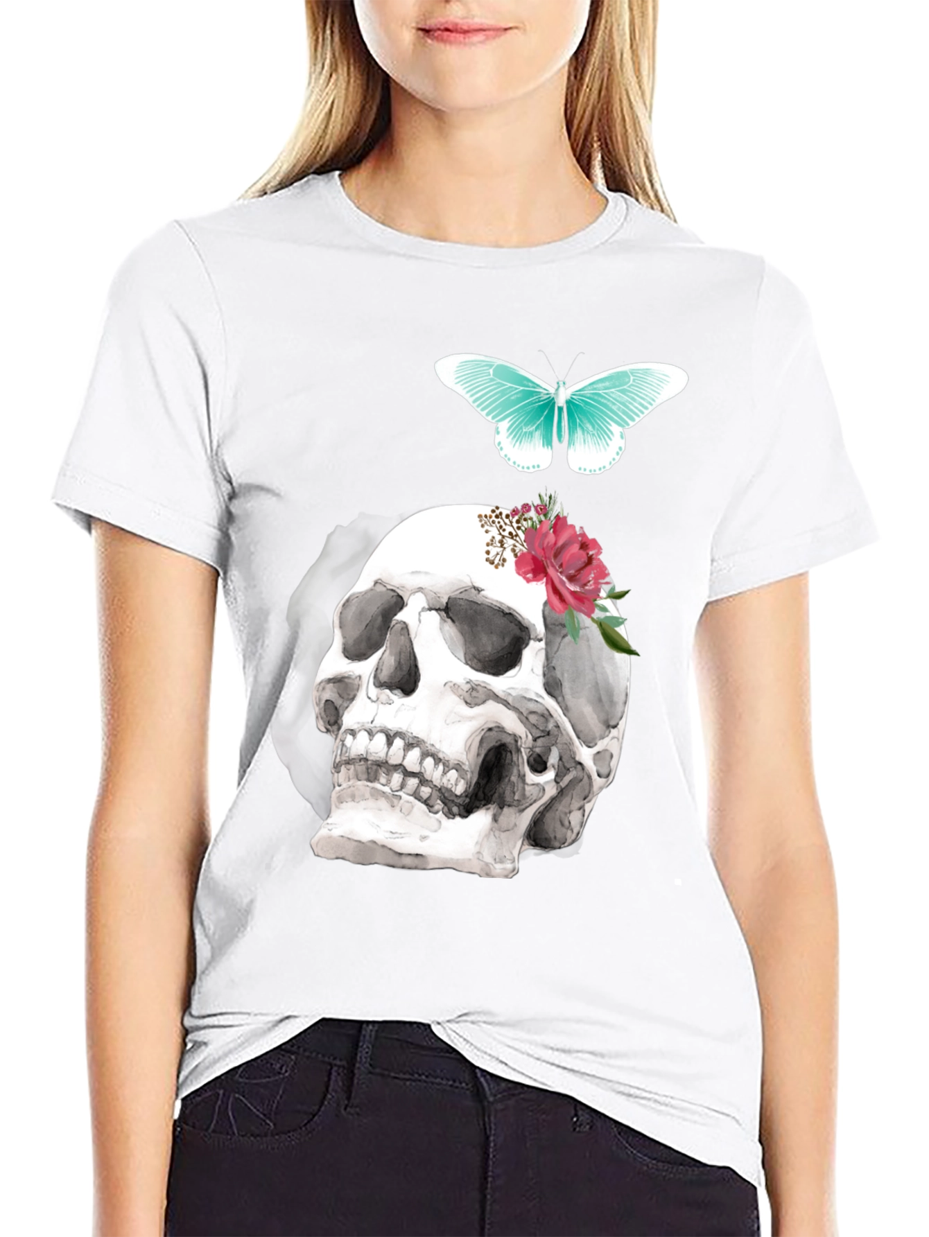 Skull & Butterfly Graphic Tee