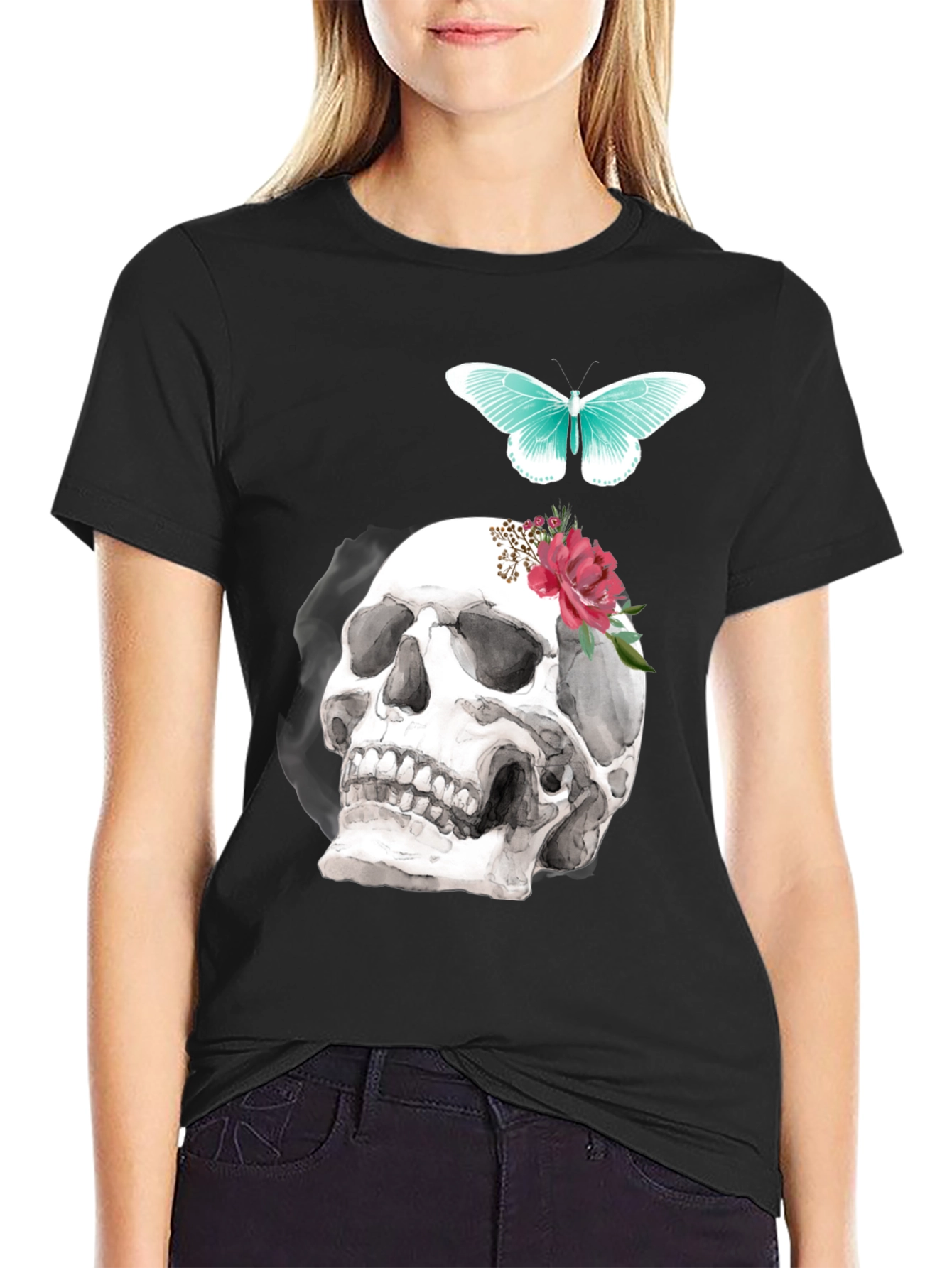 Skull & Butterfly Graphic Tee