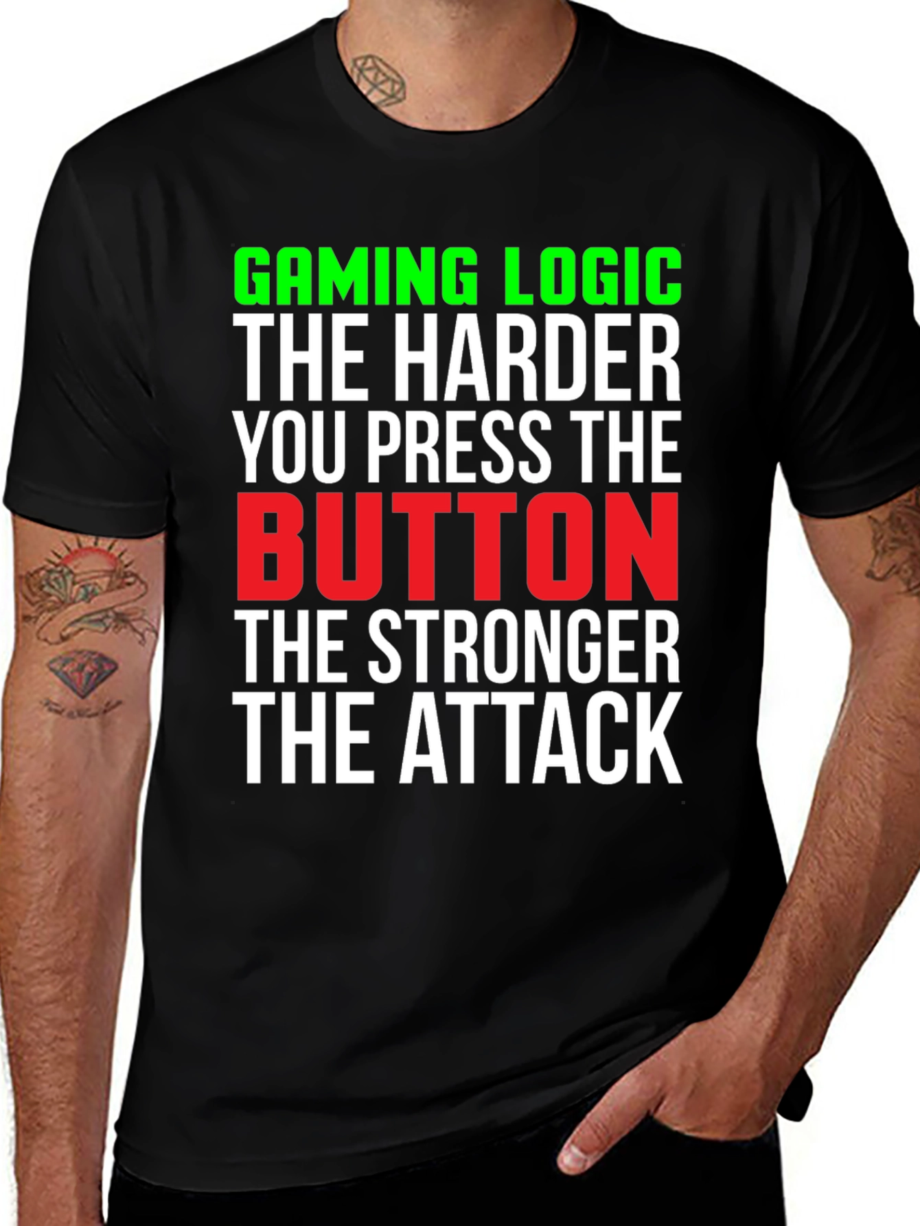 Gaming Logic T-Shirt - Harder Button Press Stronger Attack!