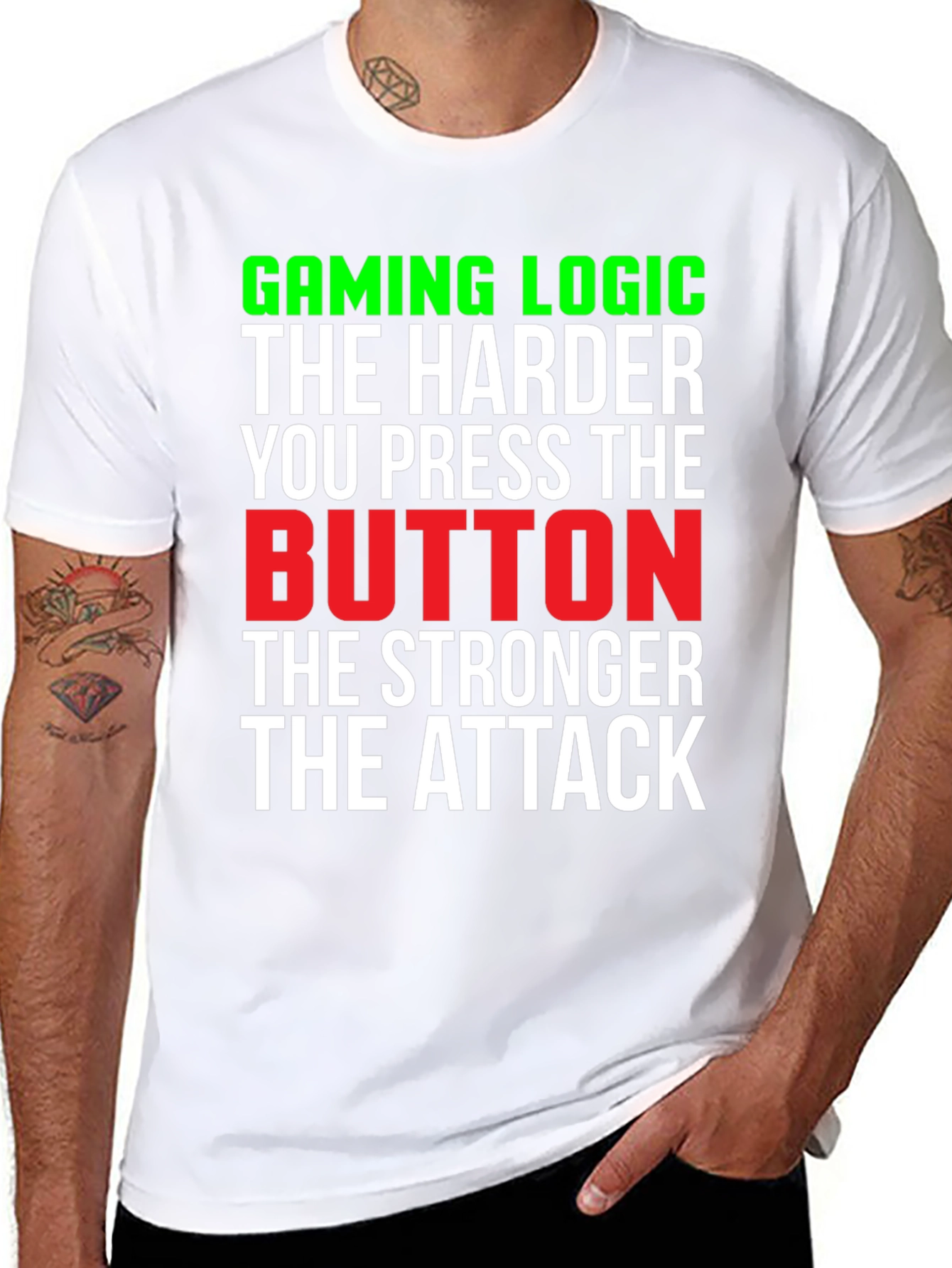 Gaming Logic T-Shirt - Harder Button Press Stronger Attack!