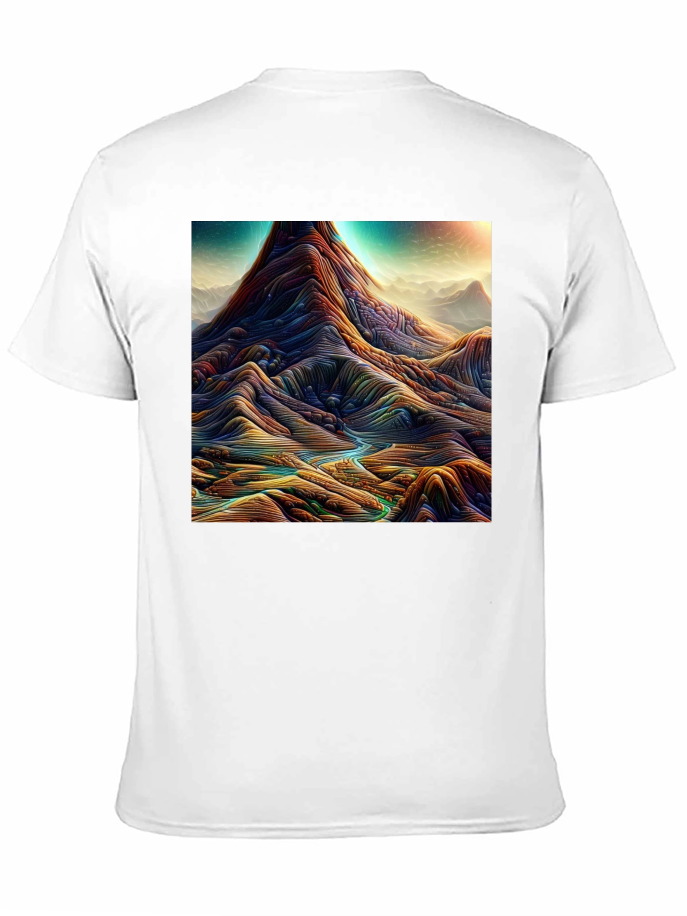 Abstract Landscape Graphic Tee - Stylish Mens T-Shirt