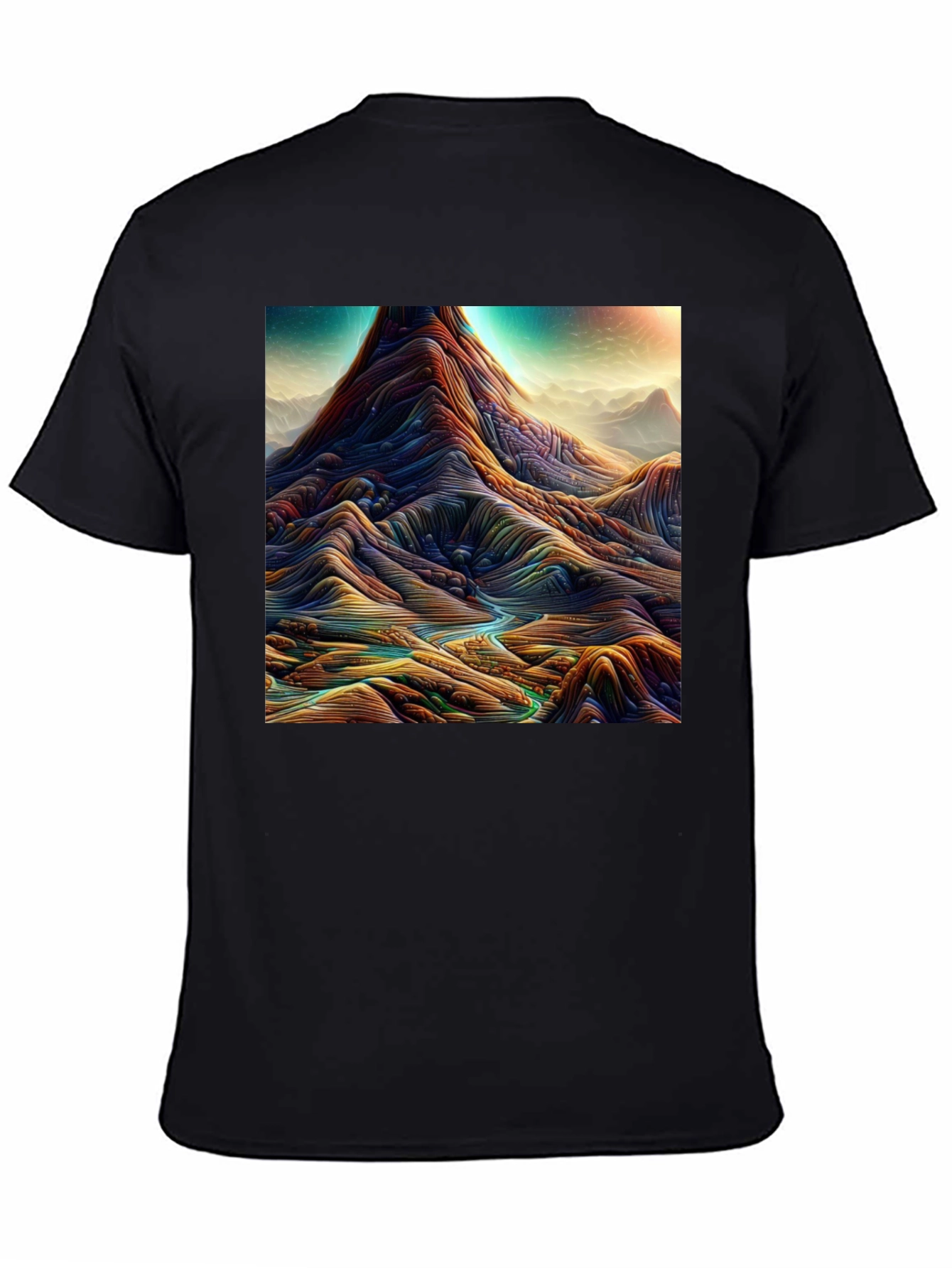 Abstract Landscape Graphic Tee - Stylish Mens T-Shirt