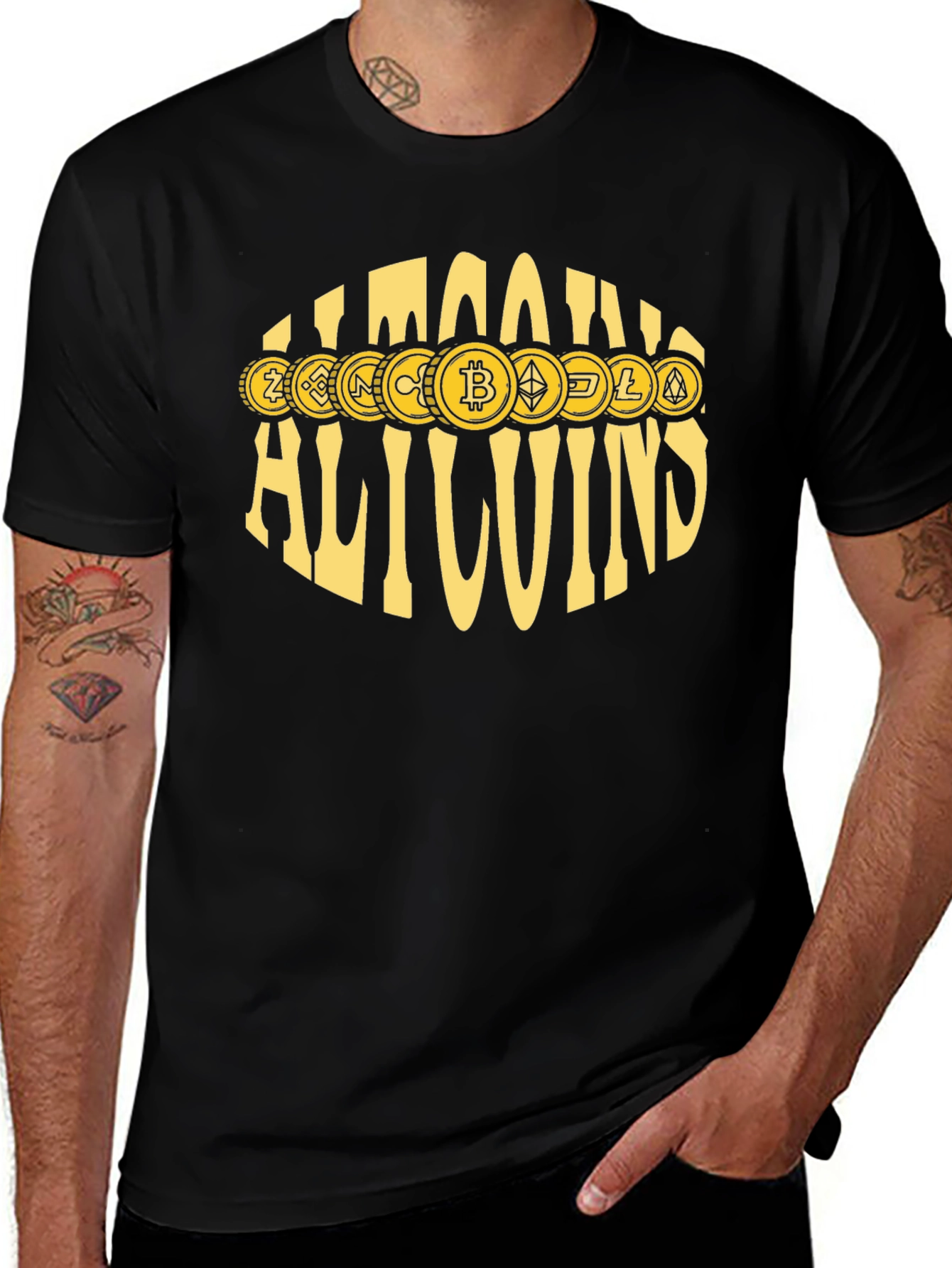 Allcoins Crypto T-Shirt - Bitcoin & Altcoin Design