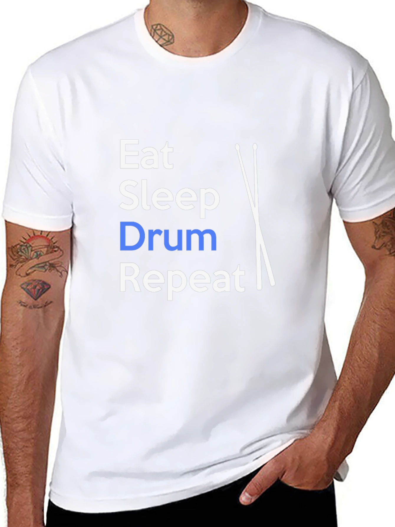 Eat Sleep Drum Repeat T-Shirt - Musician Tee
