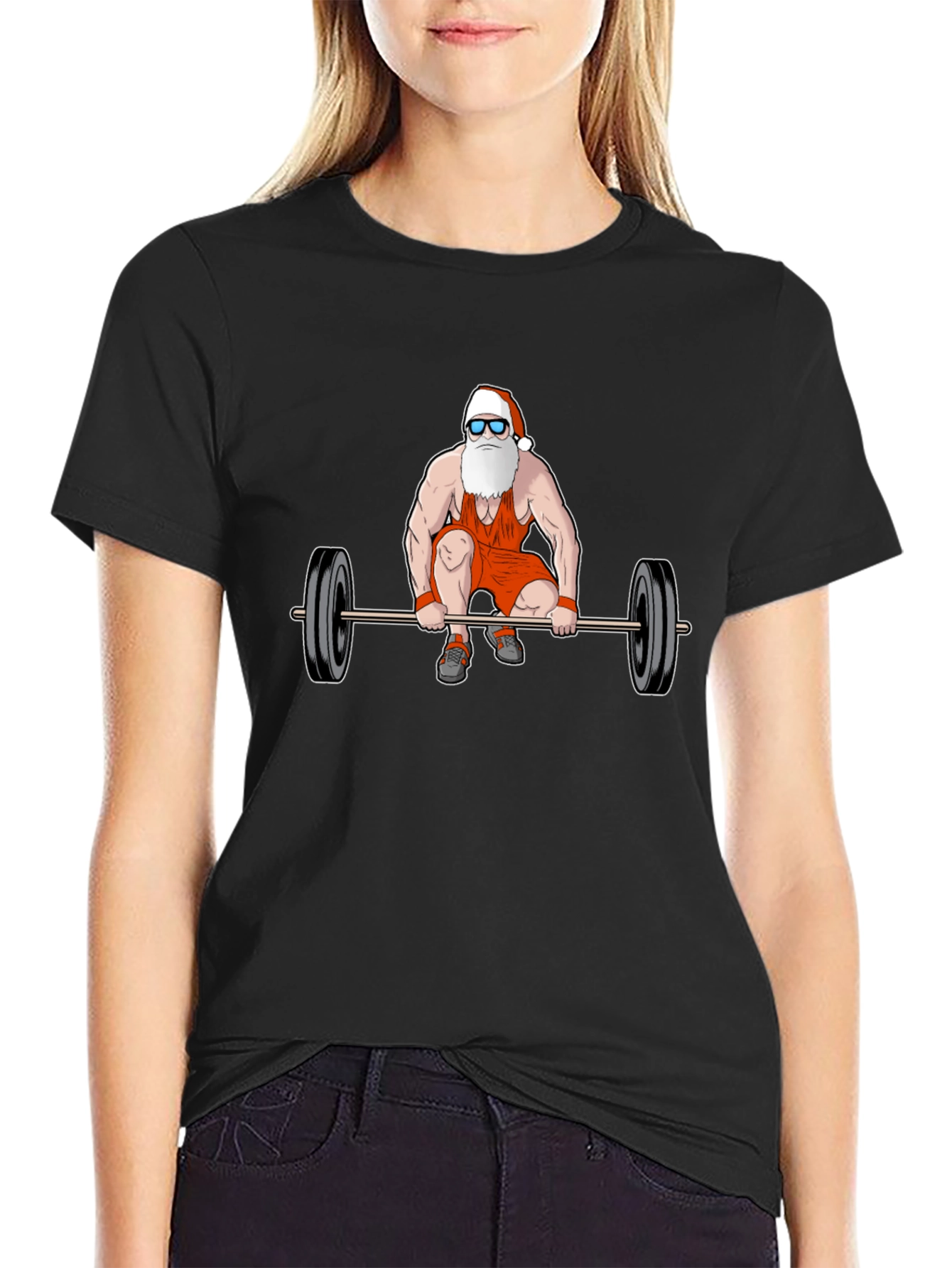 Santa Claus Weightlifting T-Shirt - Christmas Gym