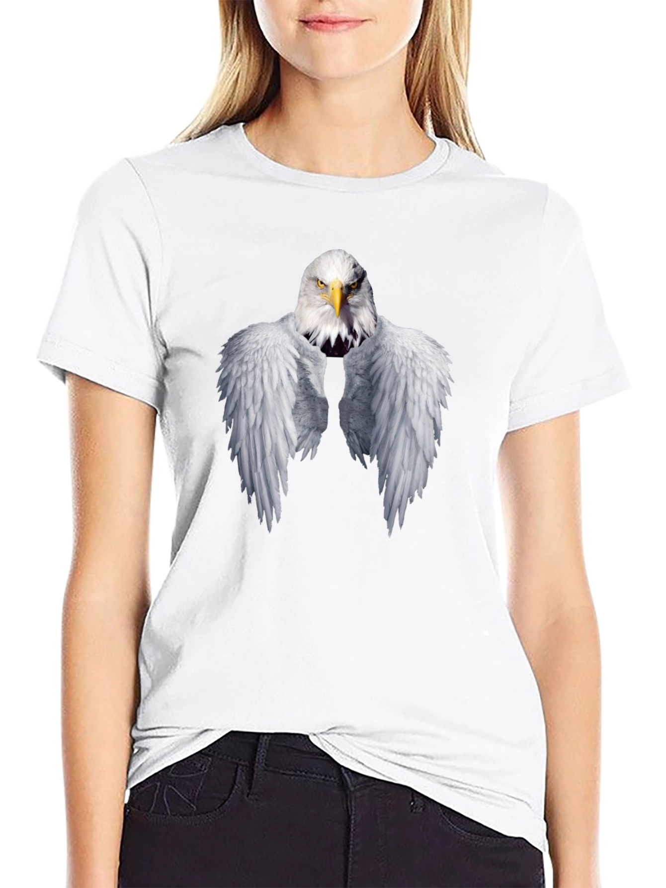 Eagle Wings Graphic T-Shirt - Black Cotton Tee