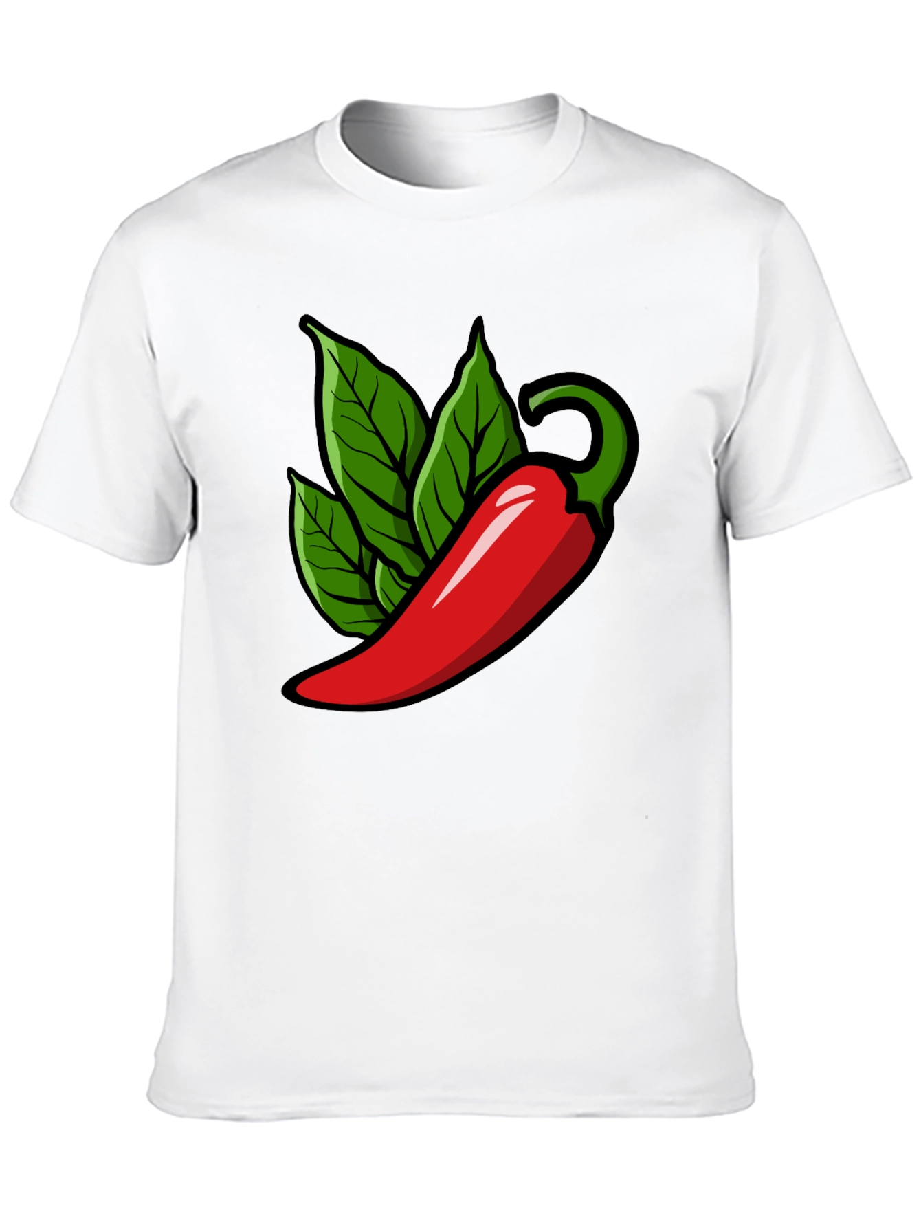 Spicy Pepper Graphic Tee - Black Cotton T-Shirt