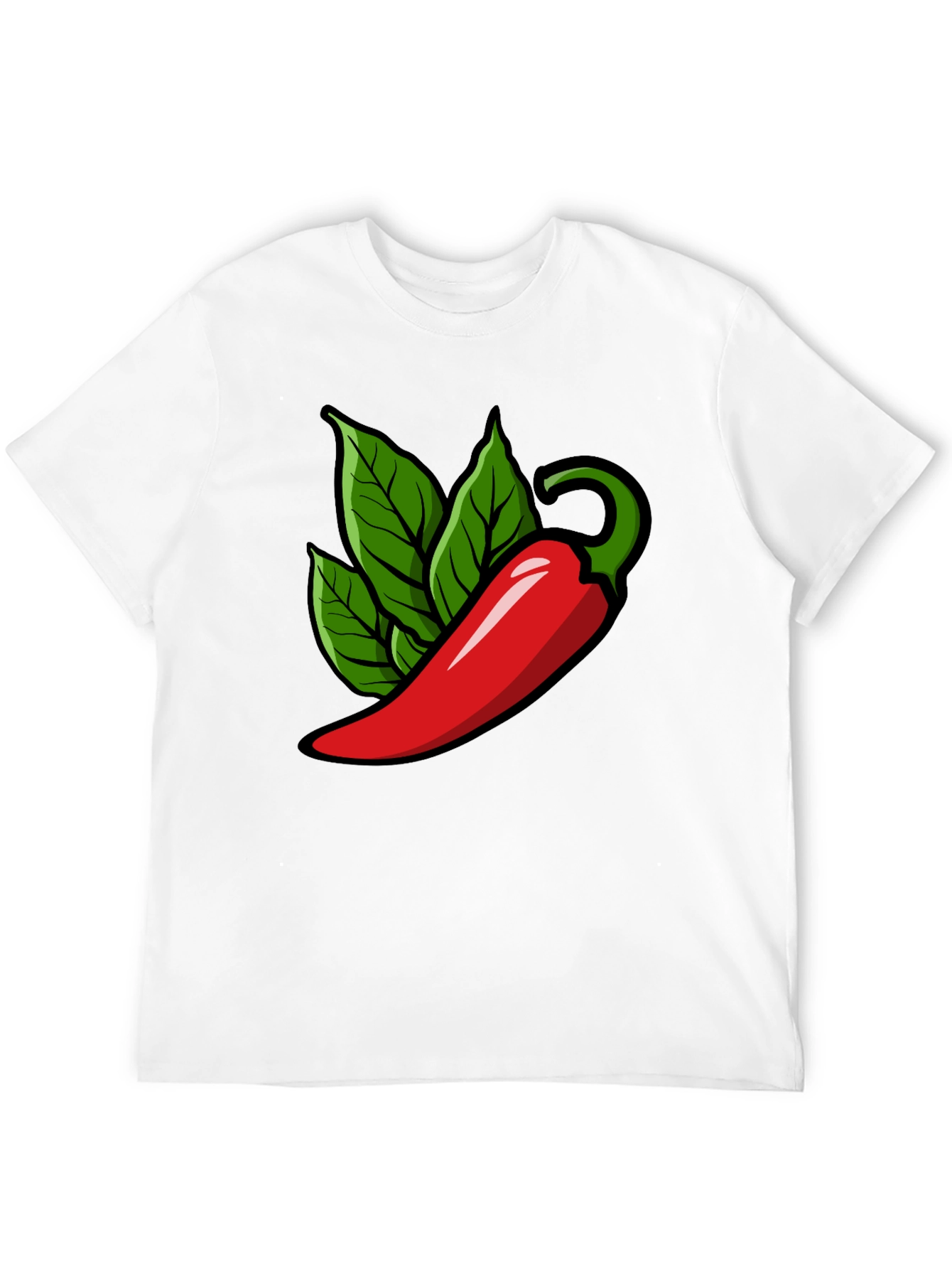 Spicy Pepper Graphic Tee - Black Cotton T-Shirt