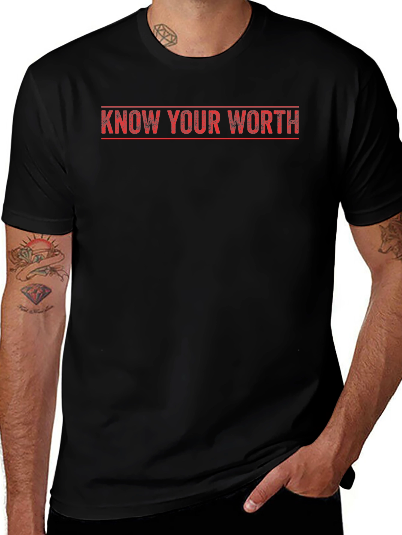 Know Your Worth Graphic T-Shirt - Black
