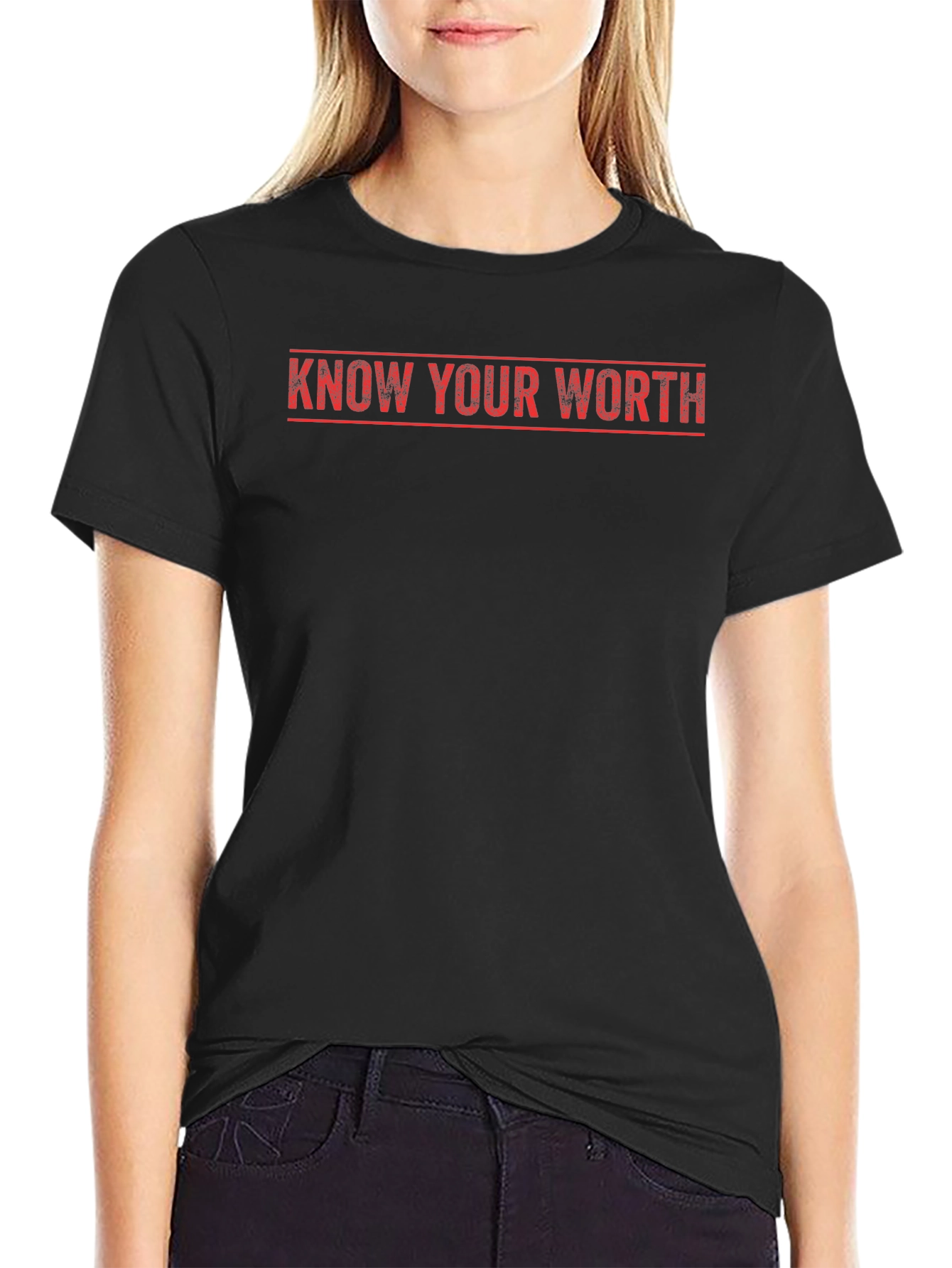 Know Your Worth Graphic T-Shirt - Black