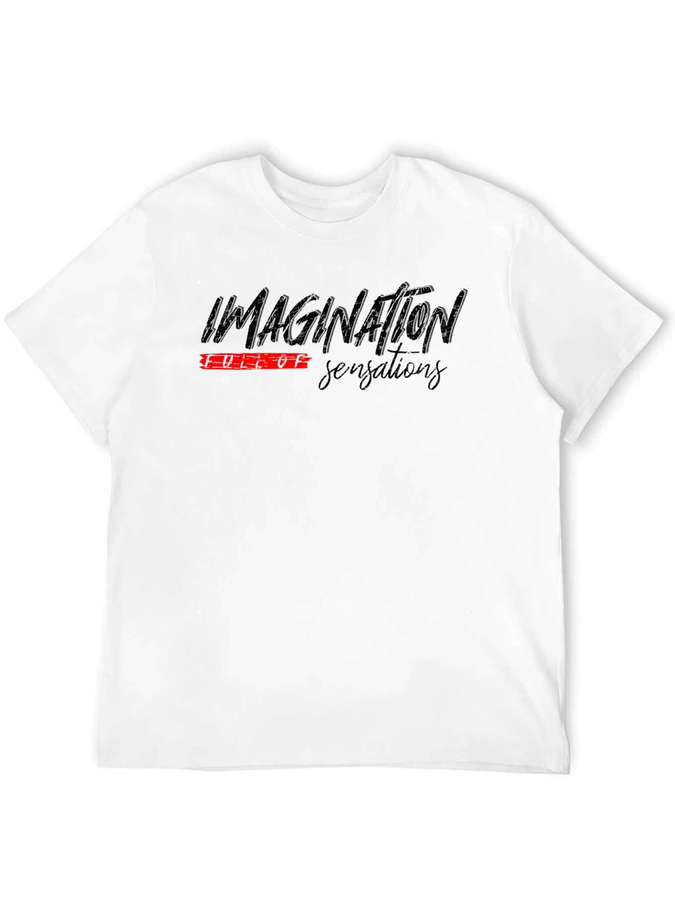 Mens Black Graphic Tee - Imagination Symphony