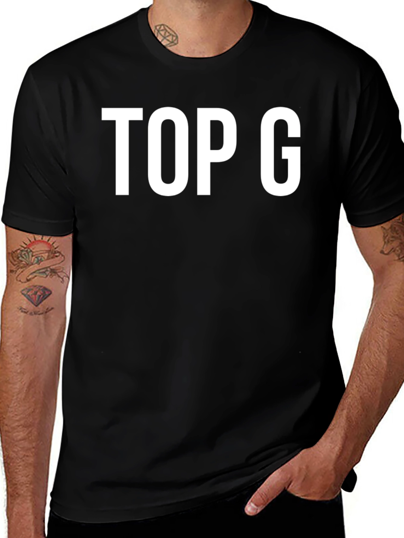 Mens Black TOP G Graphic Tee