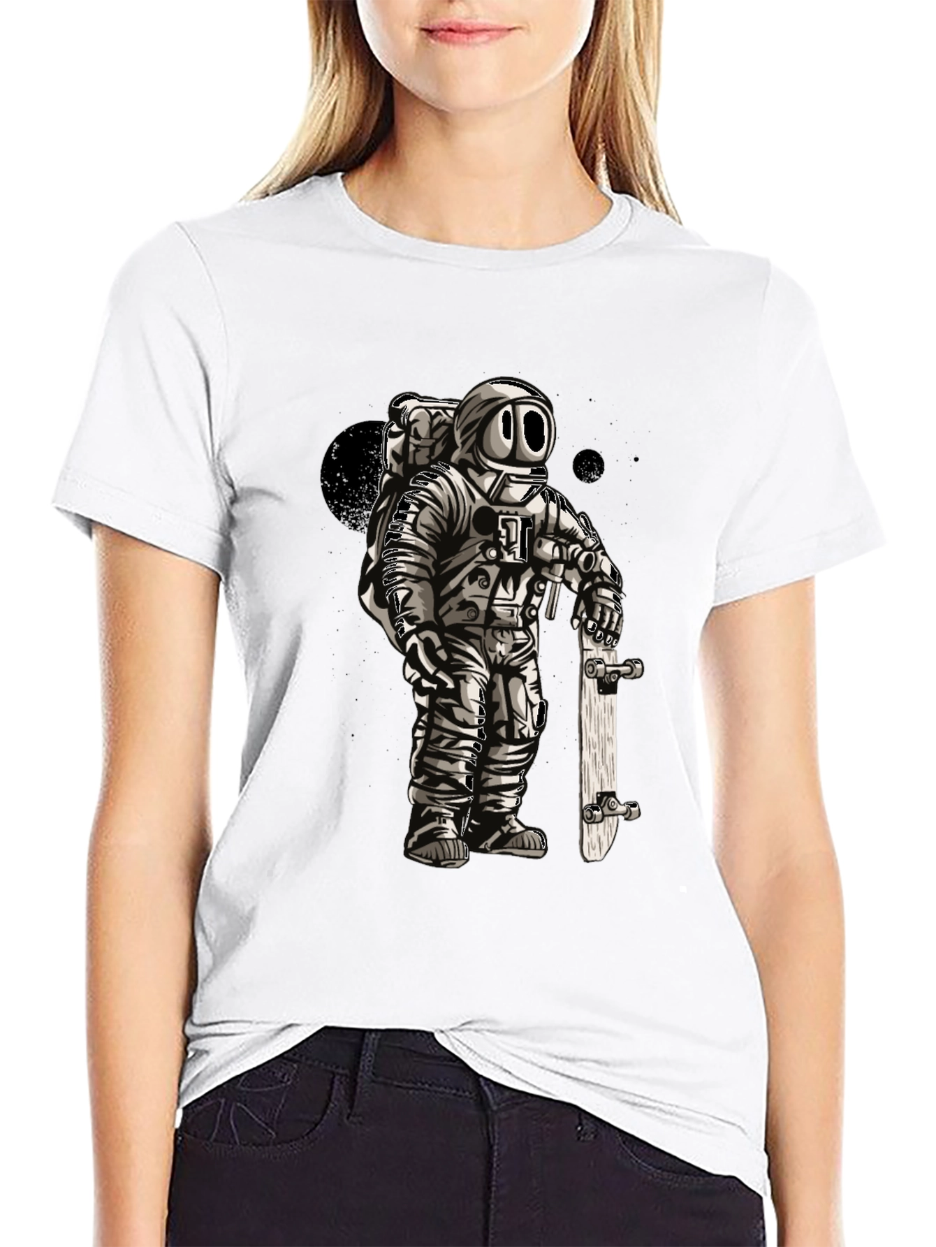 Astronaut Skateboarder Graphic T-Shirt