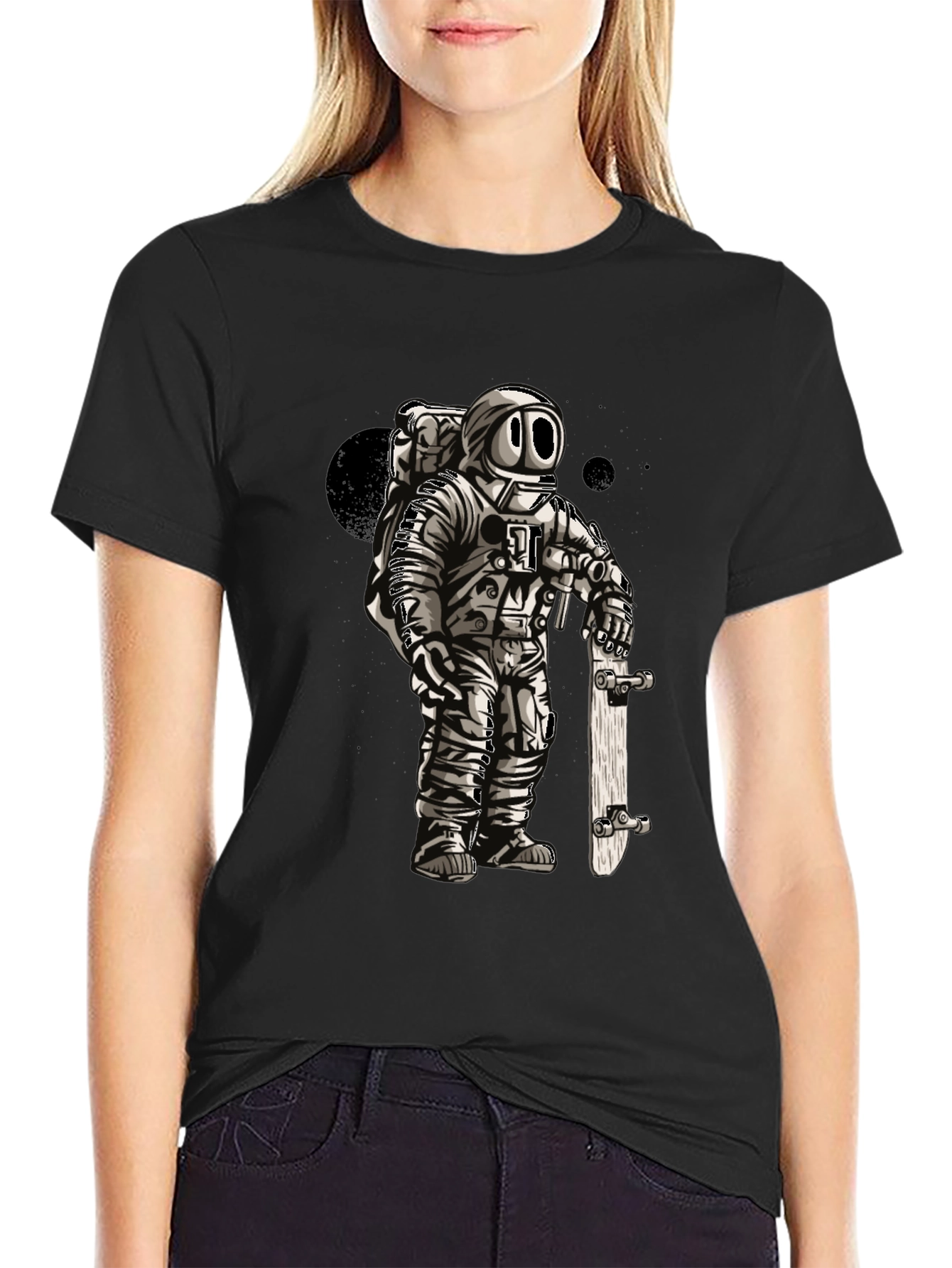 Astronaut Skateboarder Graphic T-Shirt