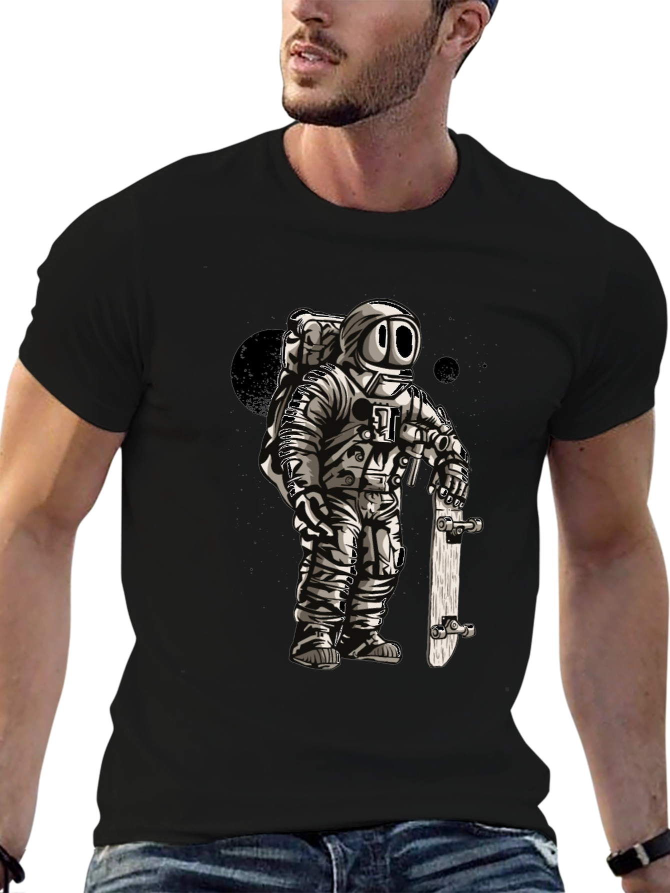 Astronaut Skateboarder Graphic T-Shirt