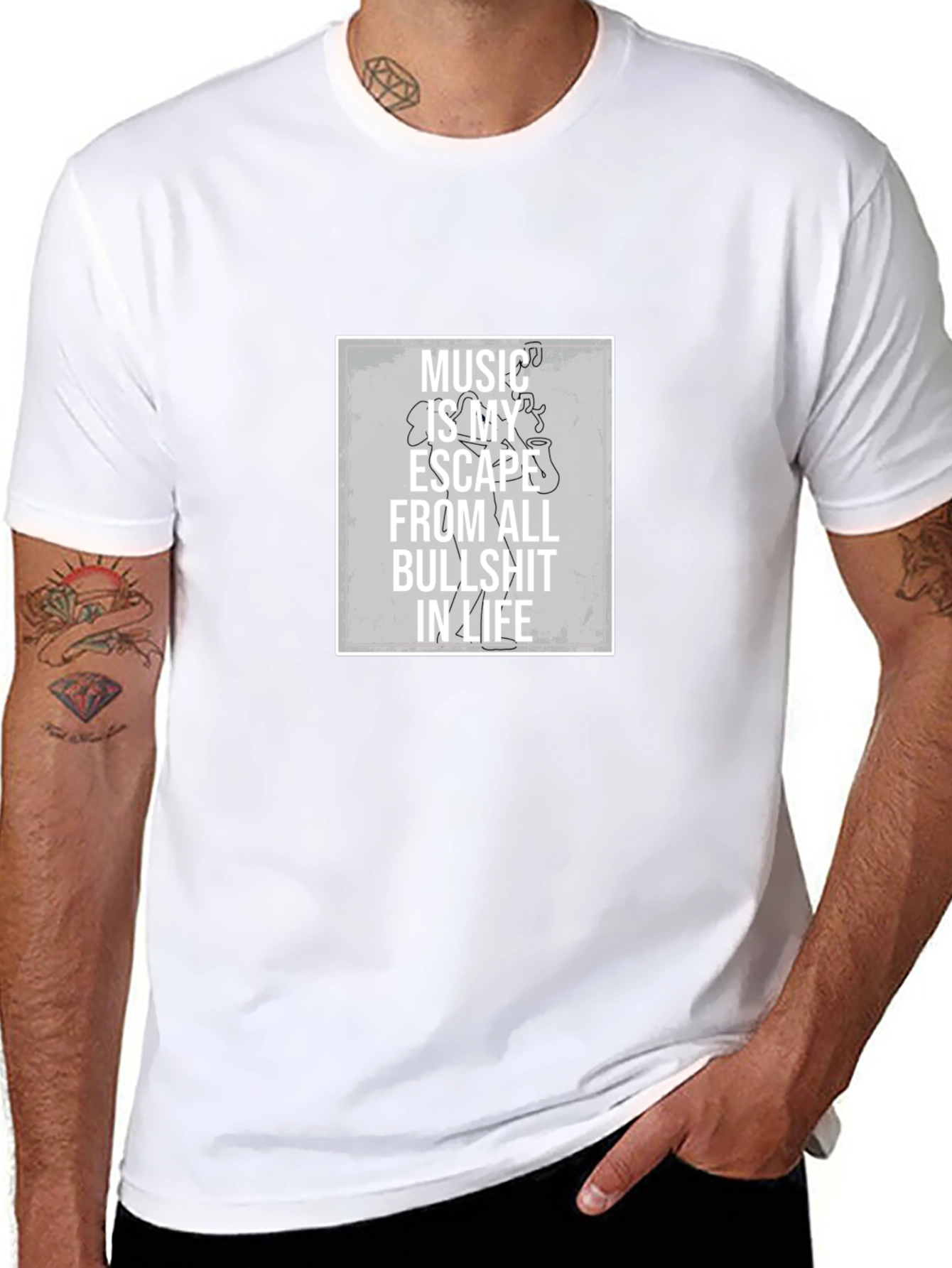 Music Is My Escape T-Shirt - Black Graphic Tee