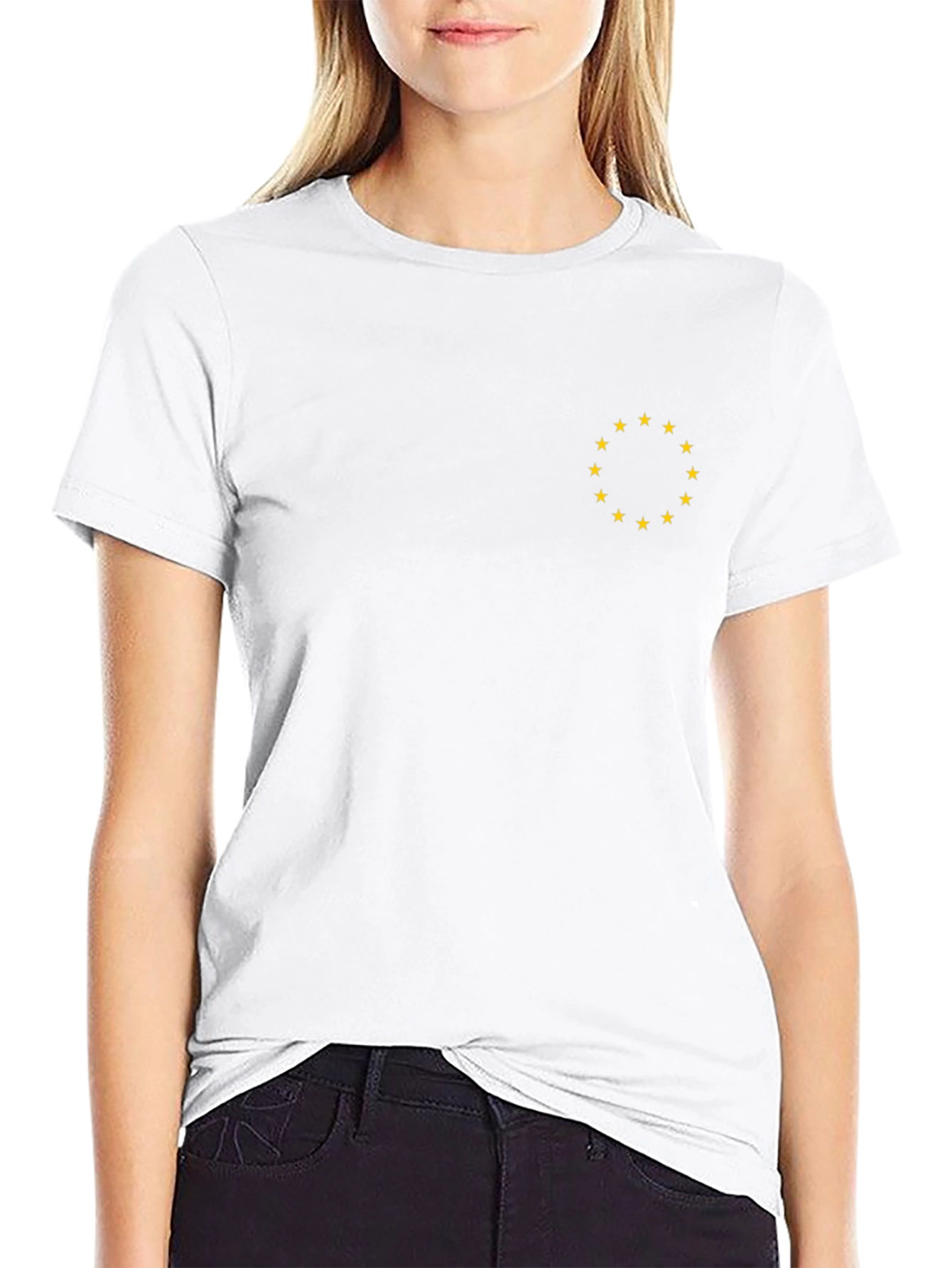 Black T-Shirt with Circle of Stars