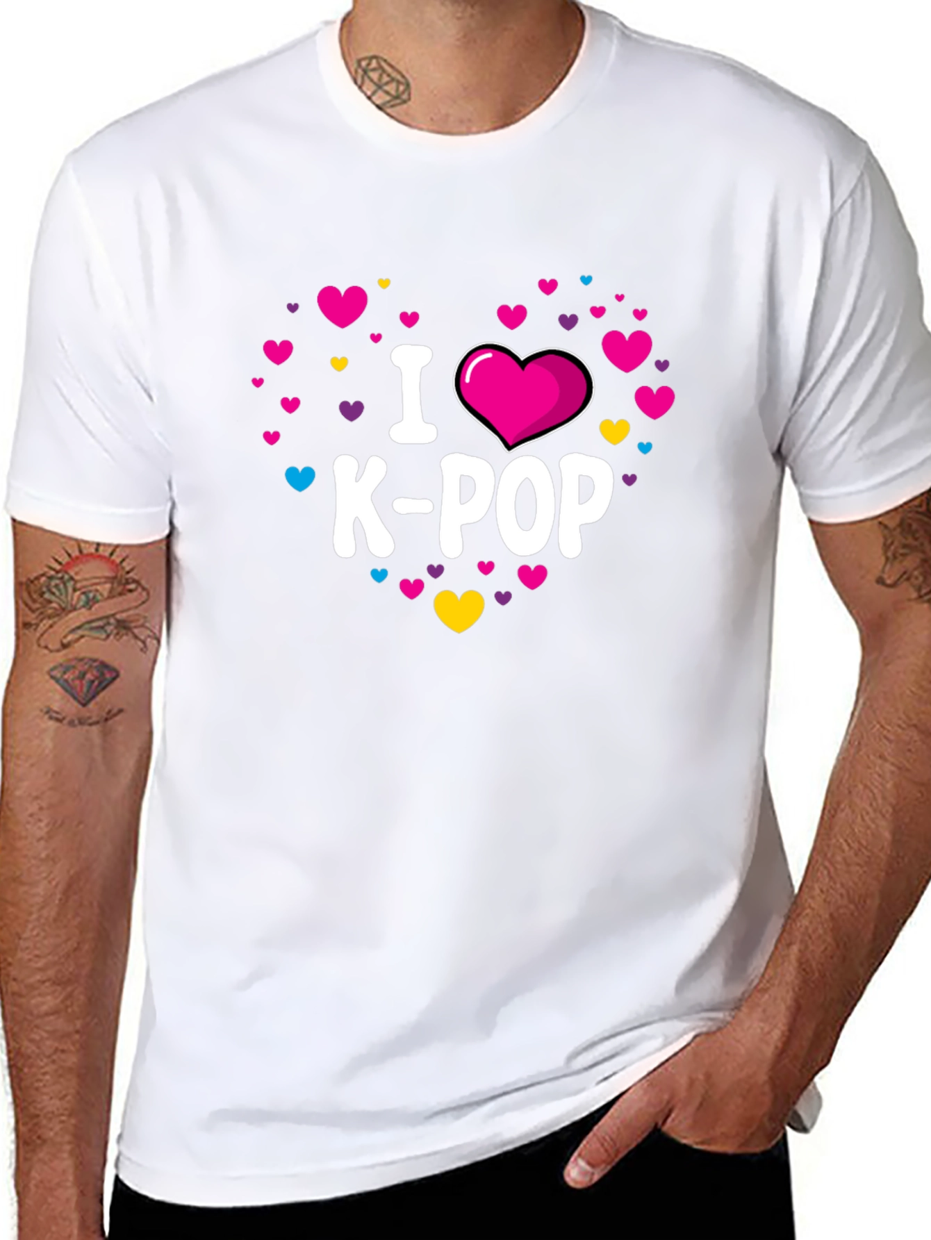 I Heart K-Pop Graphic Tee - Black Cotton T-Shirt
