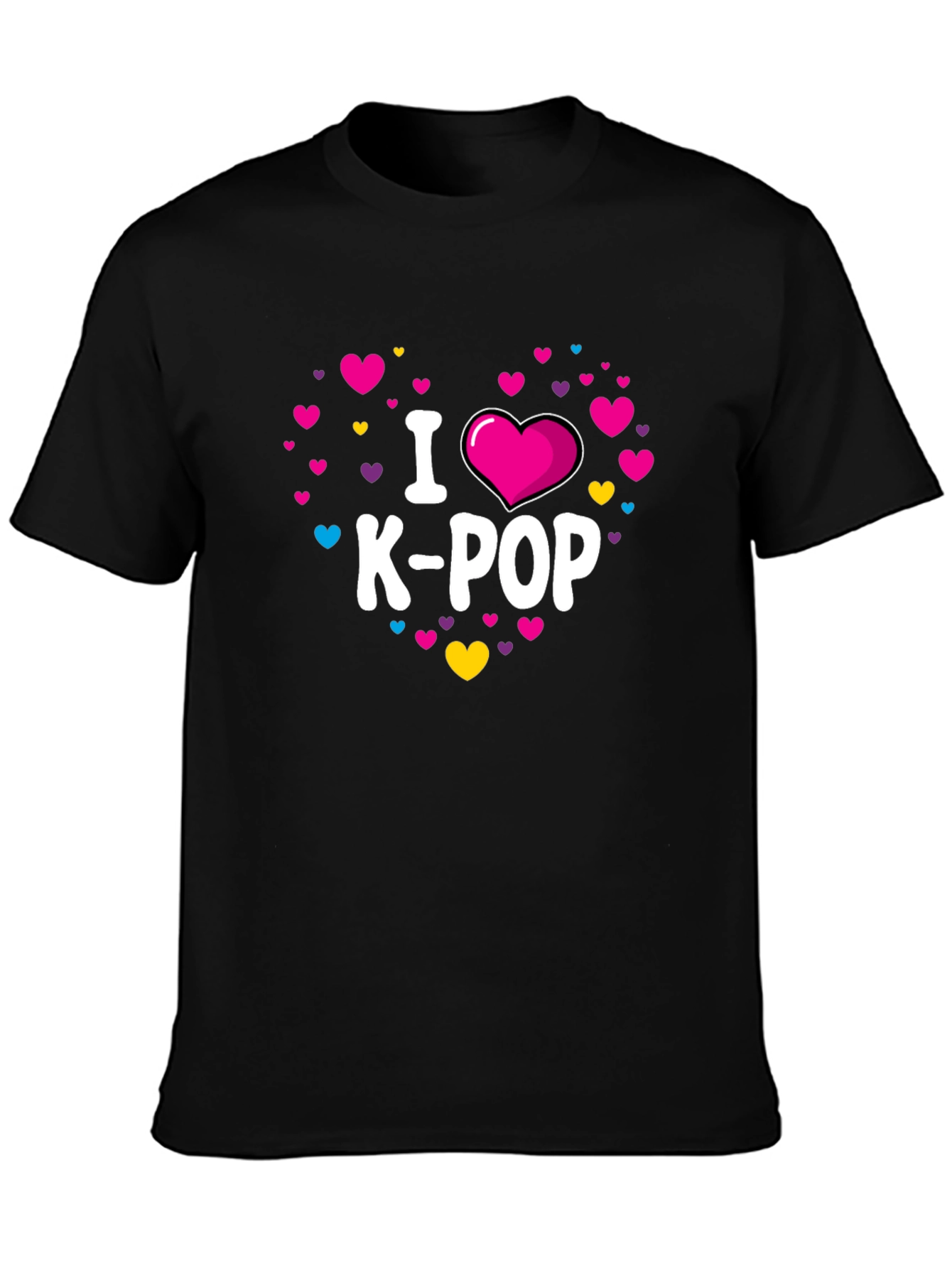 I Heart K-Pop Graphic Tee - Black Cotton T-Shirt
