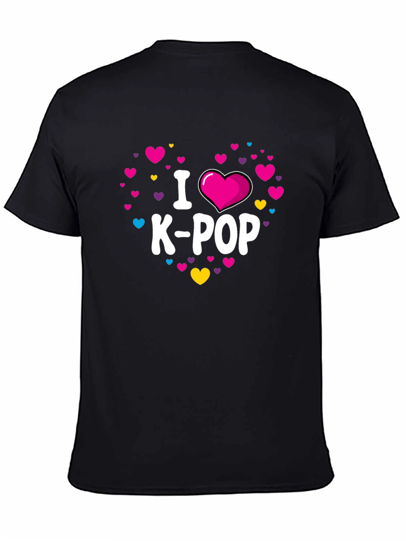 I Heart K-Pop Graphic Tee - Black Cotton T-Shirt