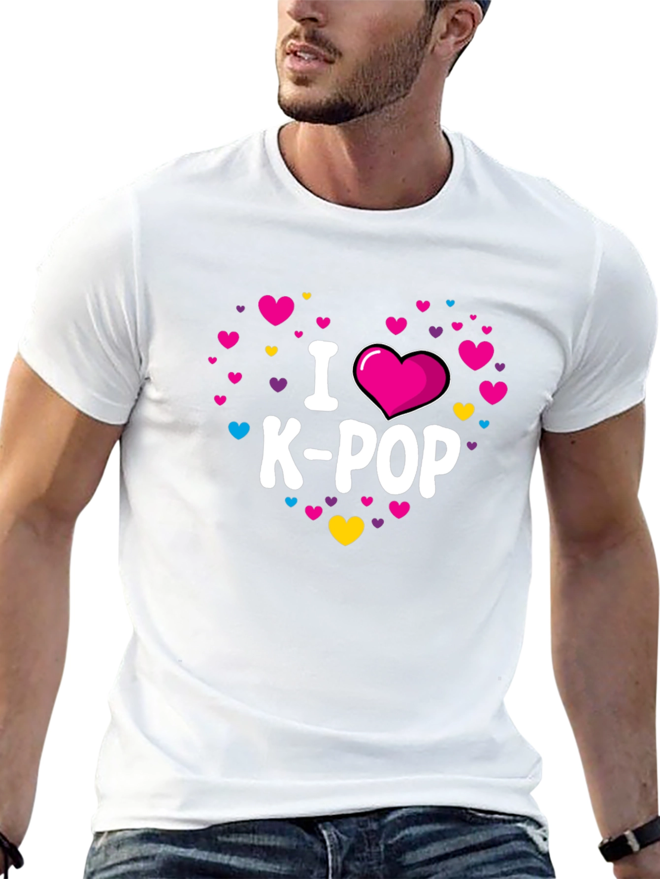 I Heart K-Pop Graphic Tee - Black Cotton T-Shirt