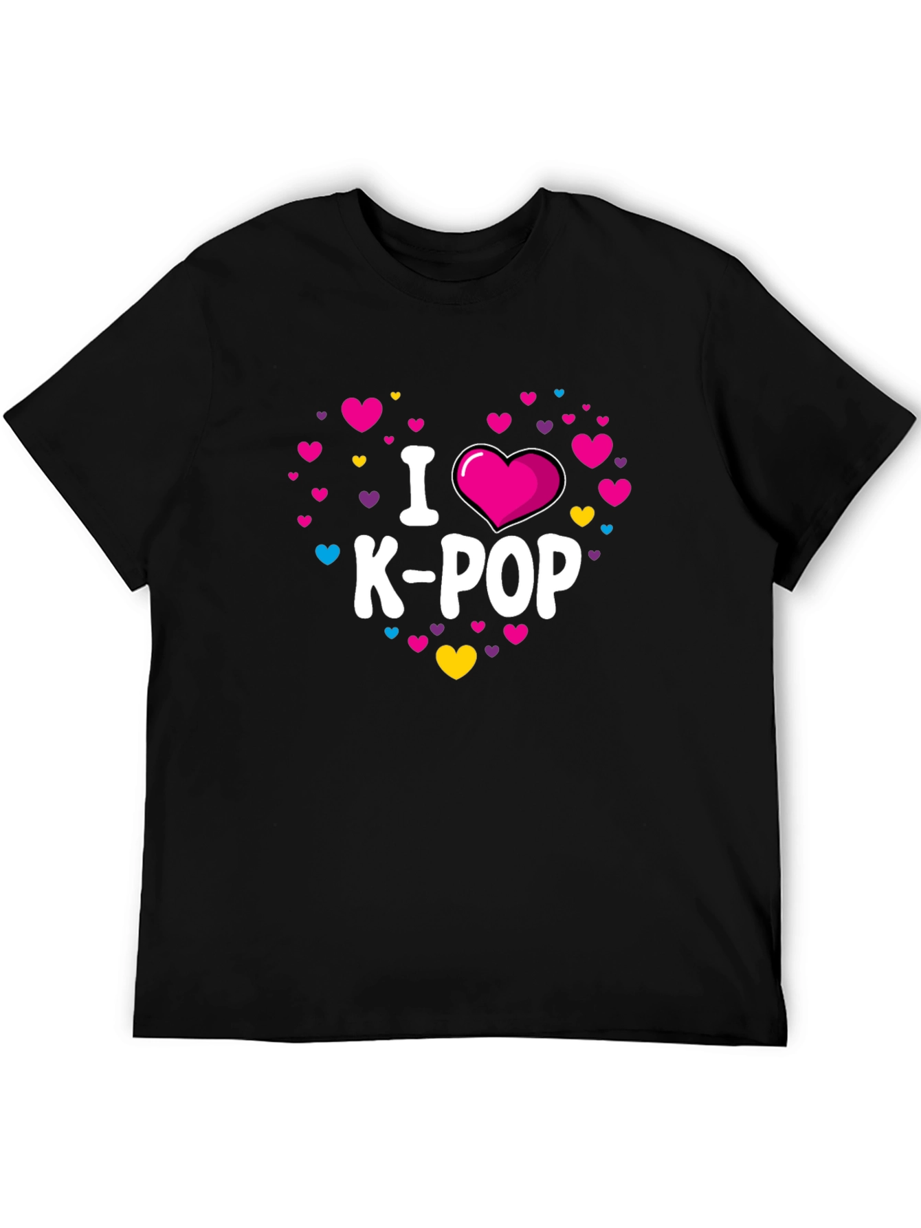 I Heart K-Pop Graphic Tee - Black Cotton T-Shirt