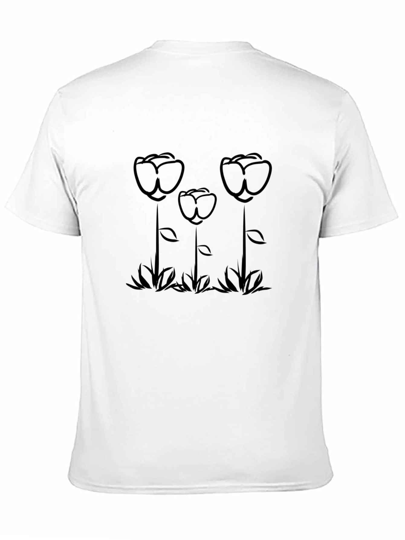 Black Floral Graphic Tee - Casual Style