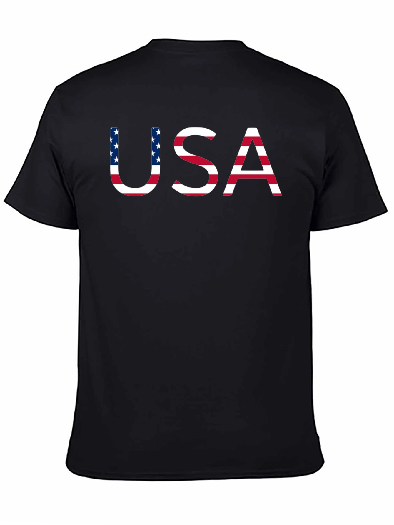 USA Flag Graphic Black T-Shirt