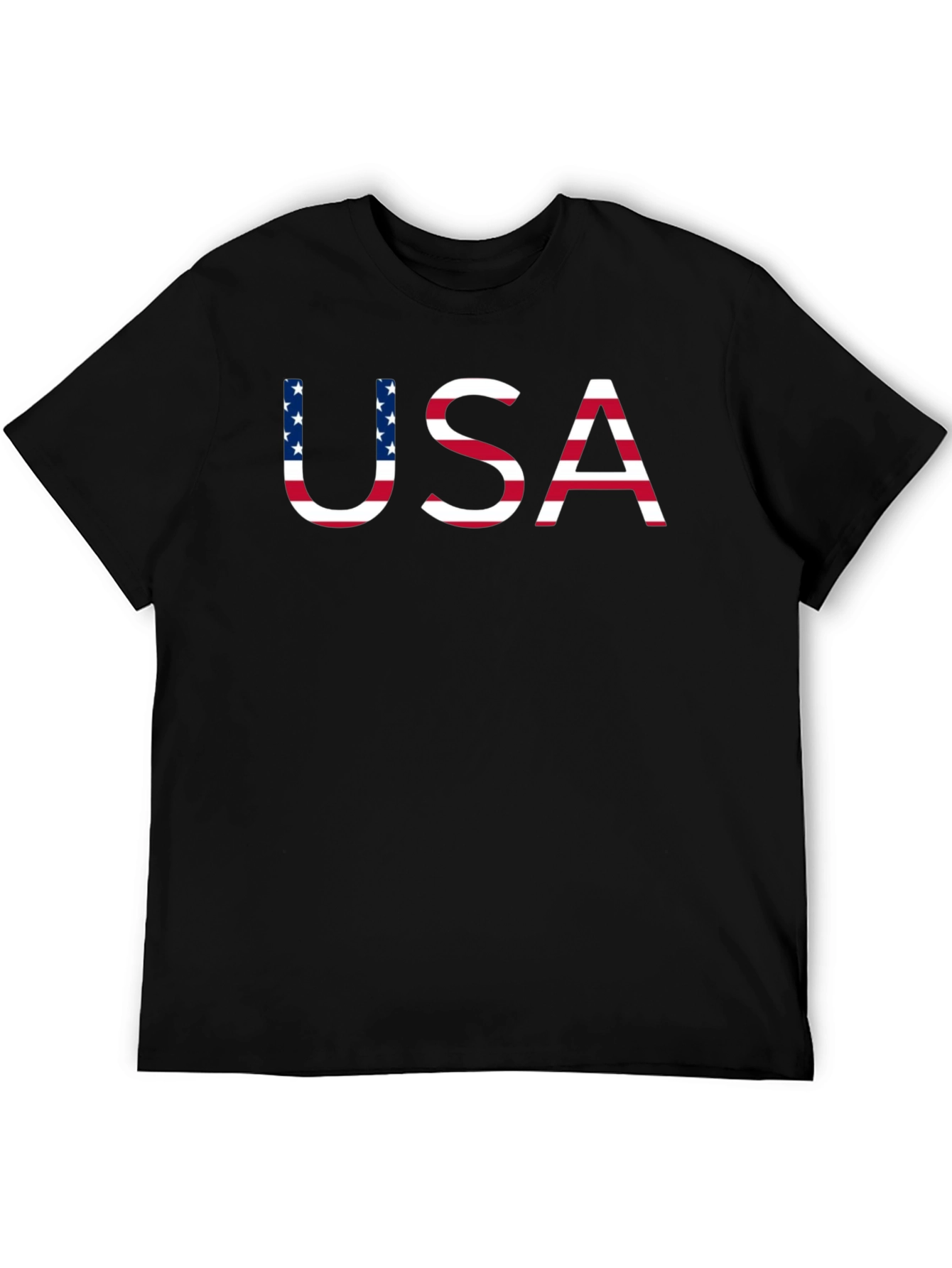 USA Flag Graphic Black T-Shirt