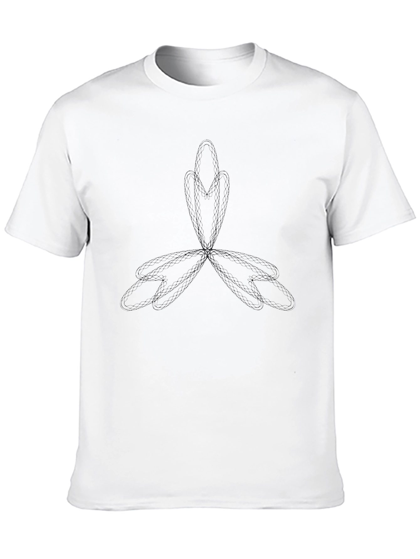 Minimalist Knot Pattern Black T-Shirt