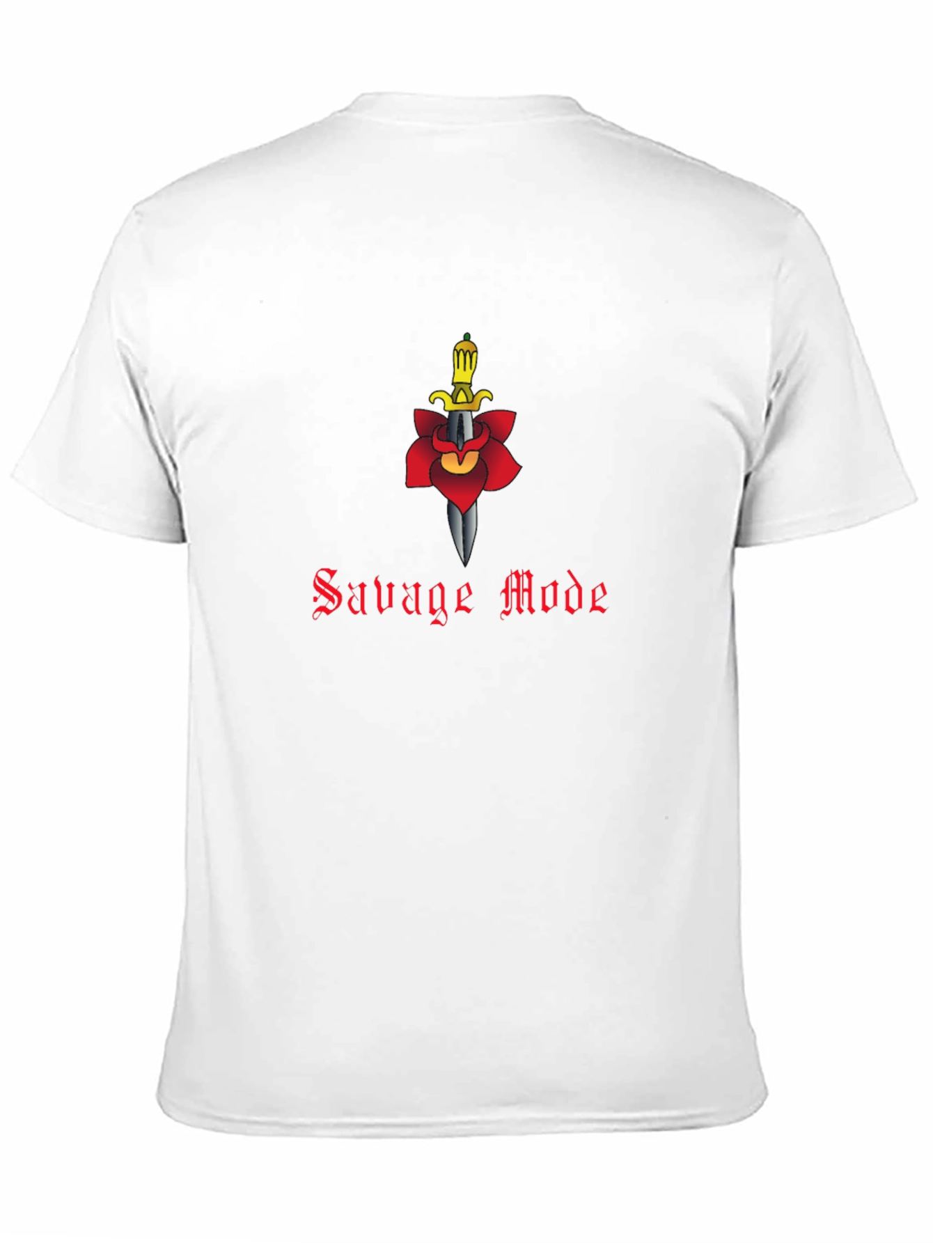 Savage Mode T-Shirt - Sword & Rose Design