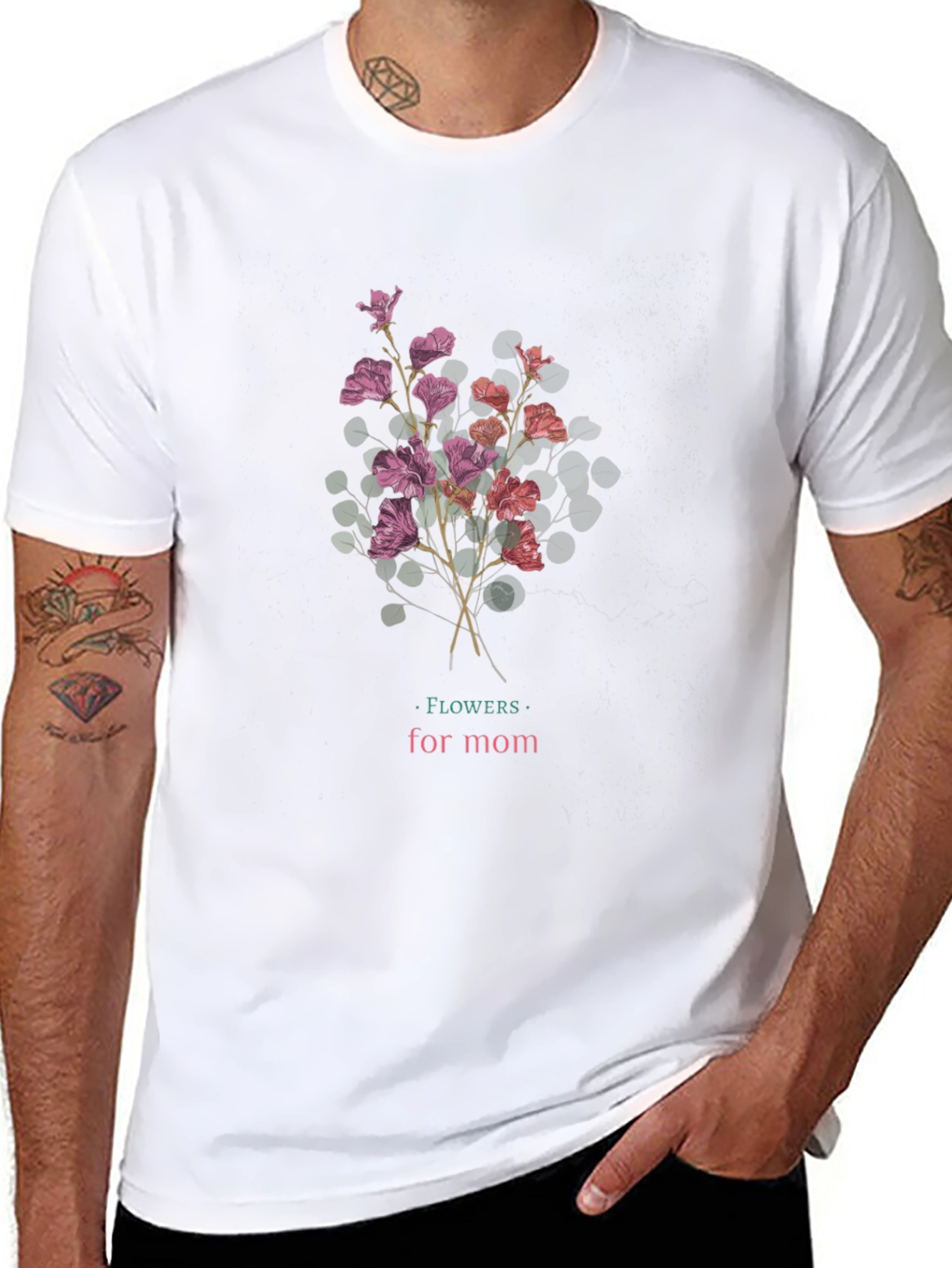 Flowers for Mom Graphic Tee - Black