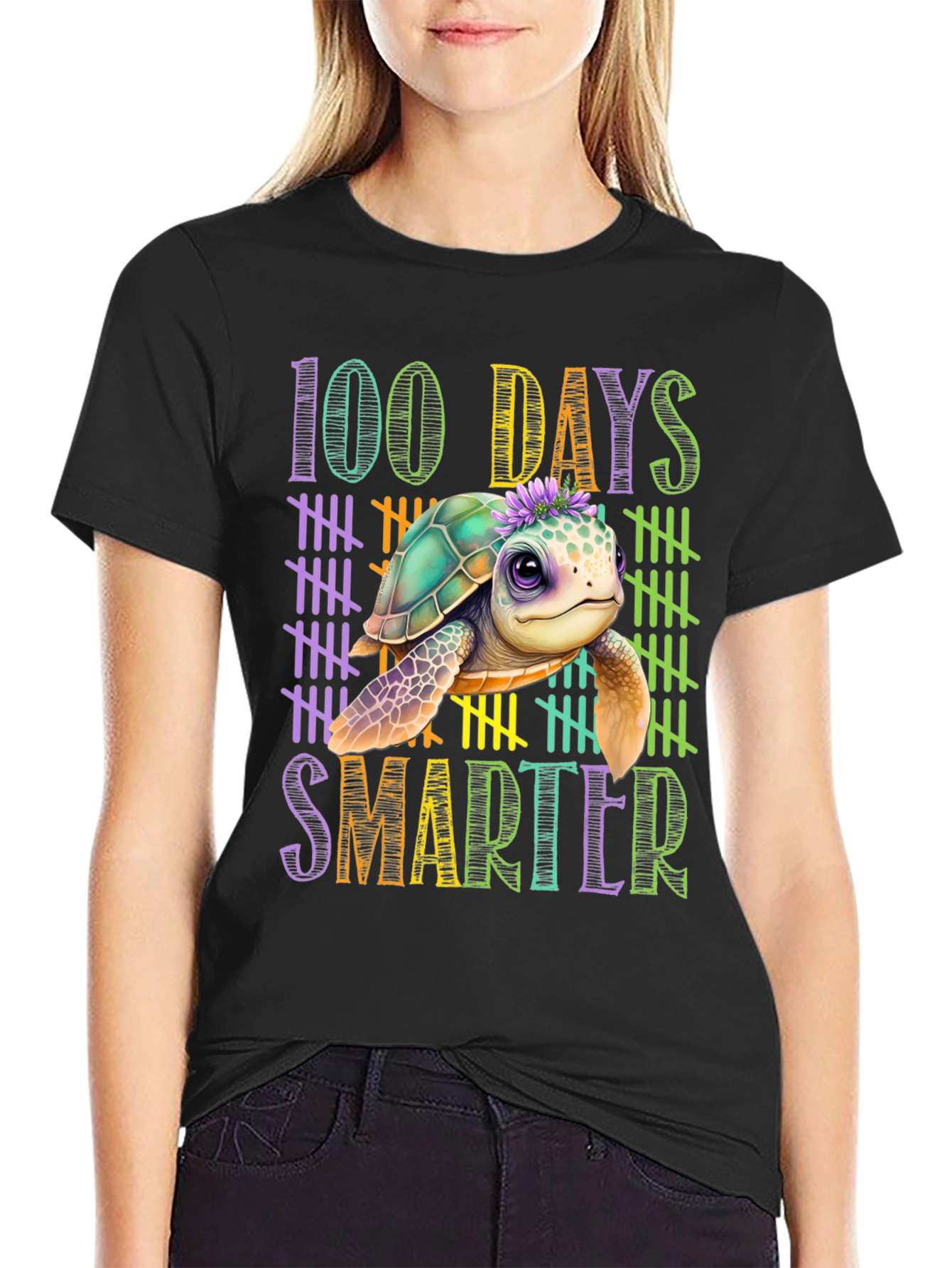 100 Days Smarter Turtle T-Shirt