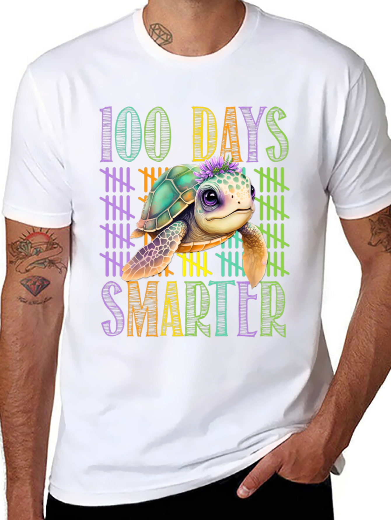 100 Days Smarter Turtle T-Shirt