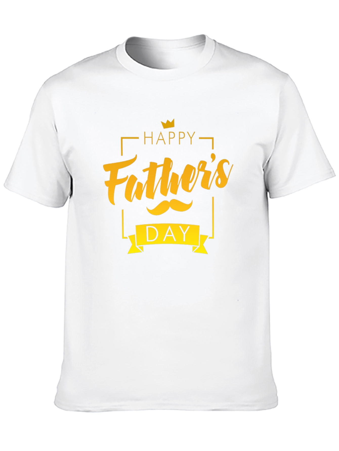 Happy Fathers Day T-Shirt - Black Crew Neck Tee