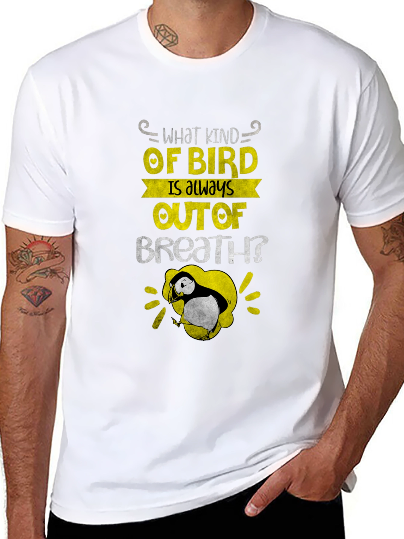 Out of Breath Puffin Joke T-Shirt