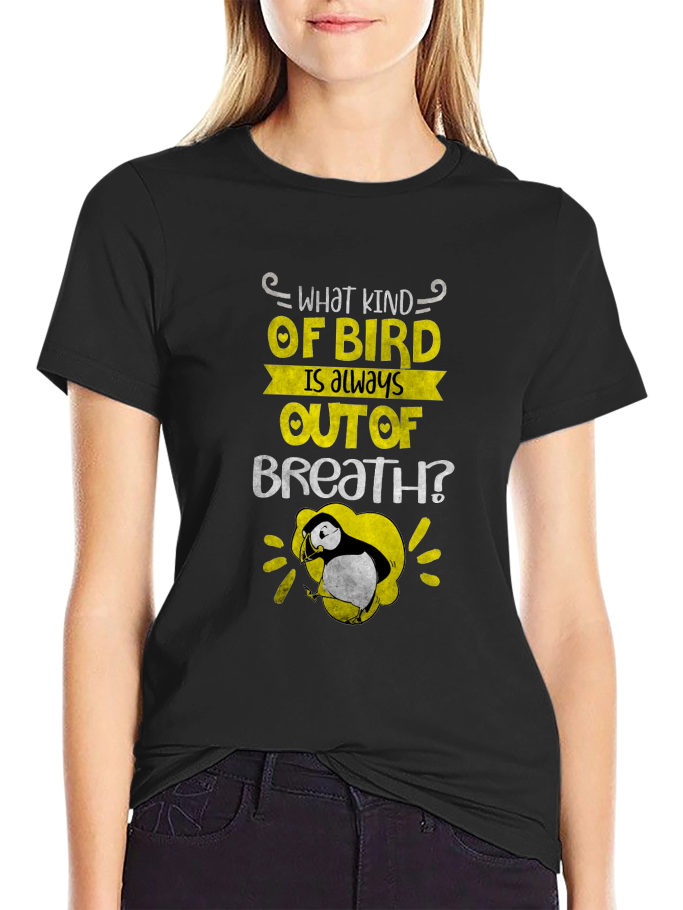Out of Breath Puffin Joke T-Shirt