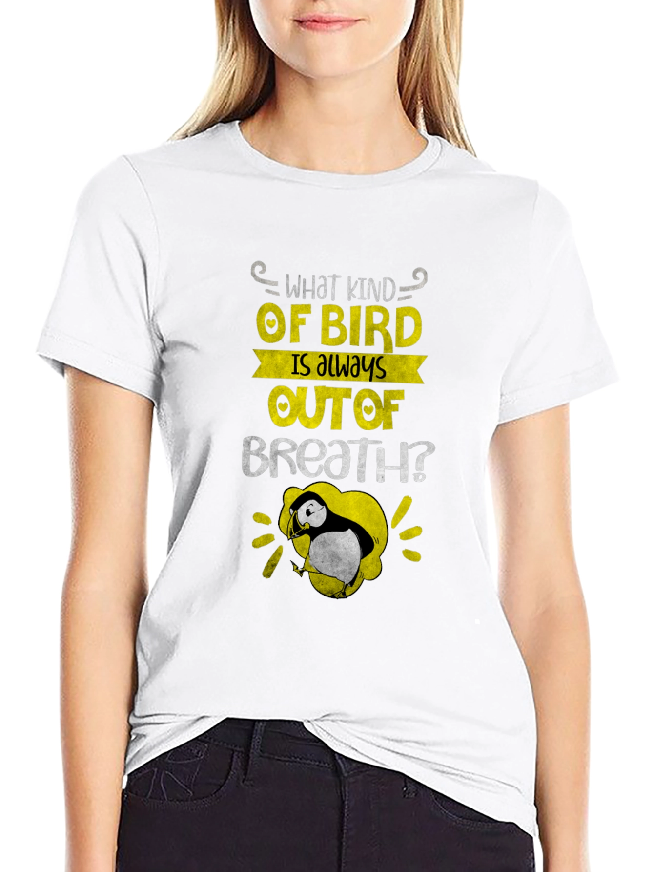 Out of Breath Puffin Joke T-Shirt